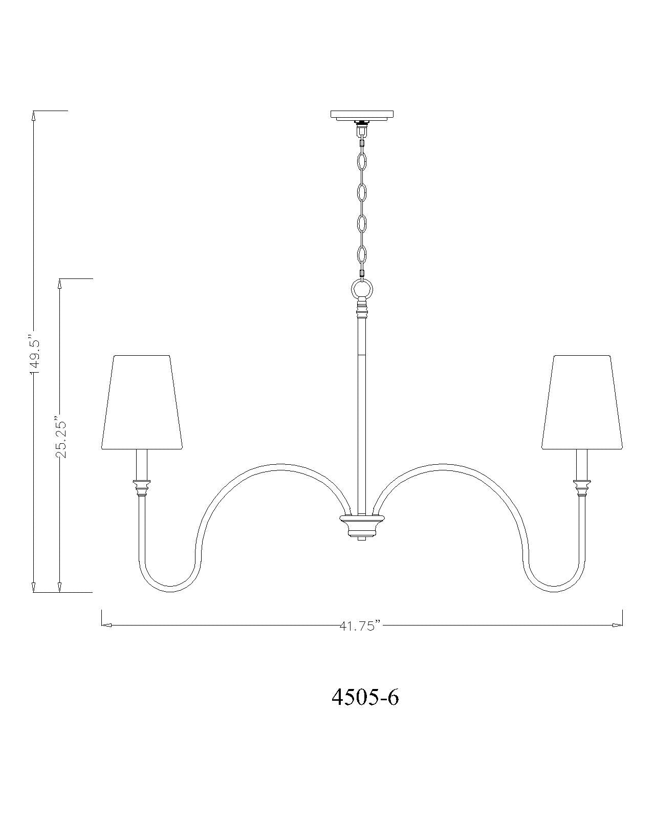 Jisele 6 Light Chandelier Rubbed Brass
