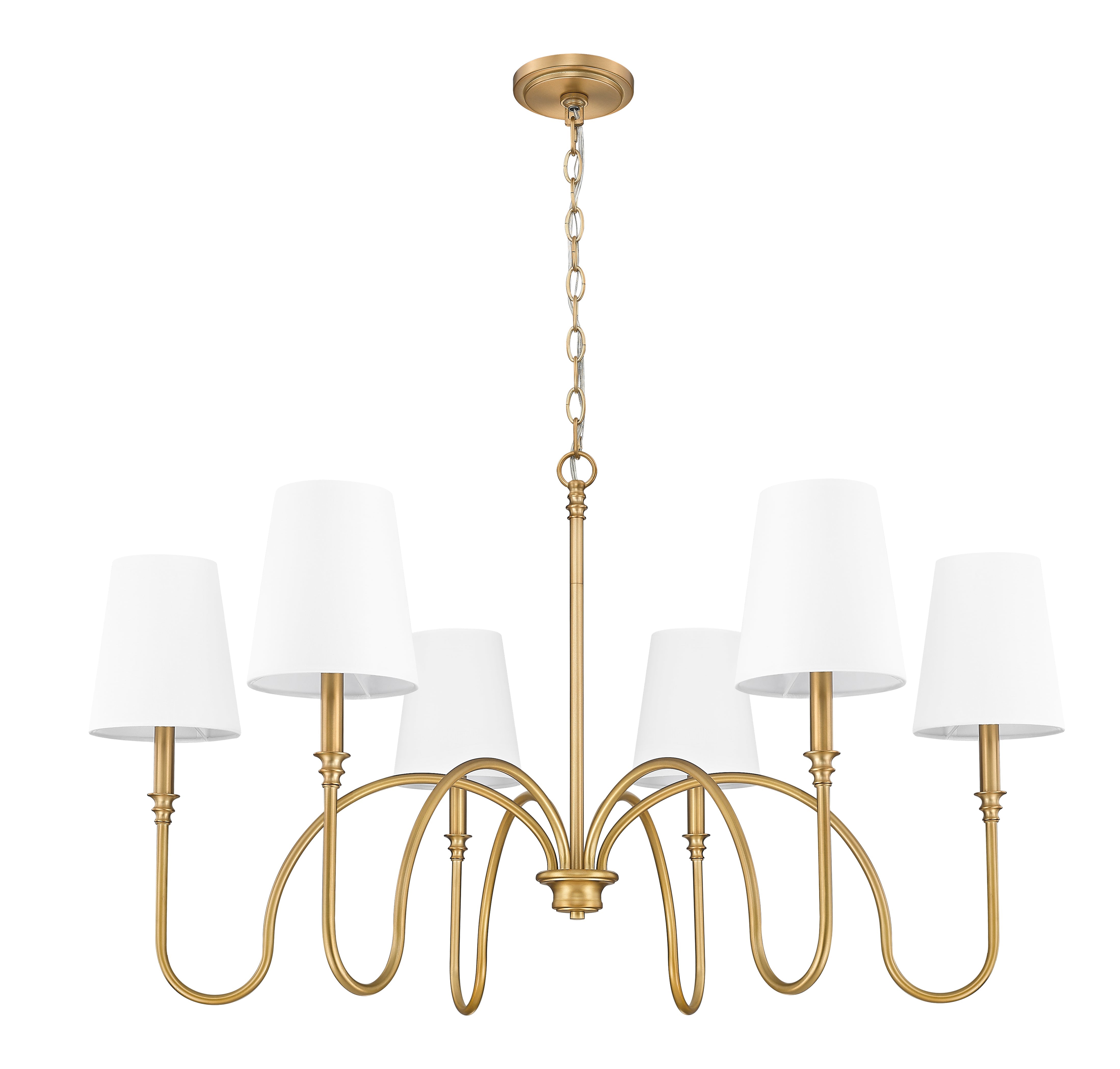 Jisele 6 Light Chandelier Rubbed Brass