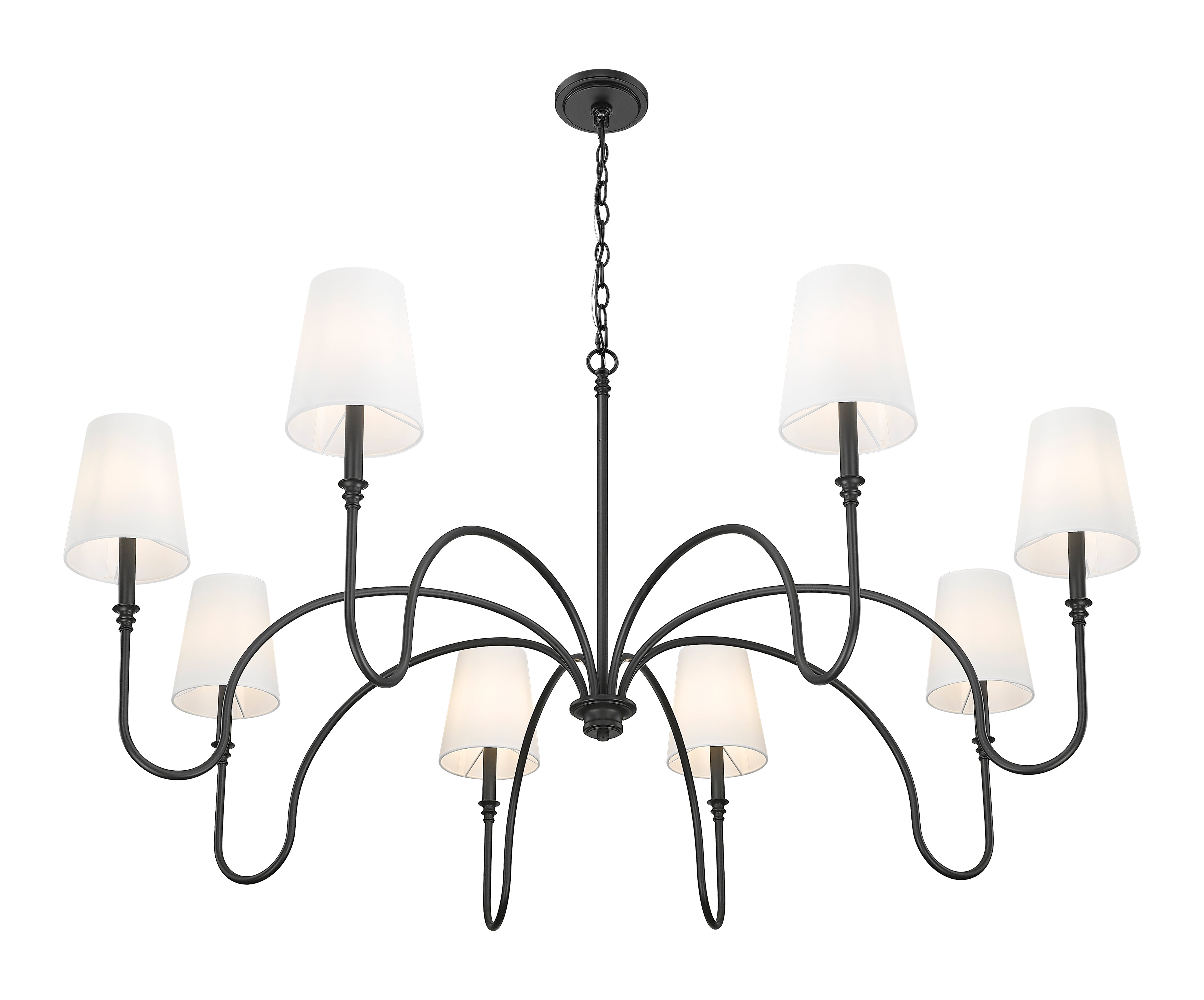 Jisele 8 Light Chandelier Matte Black