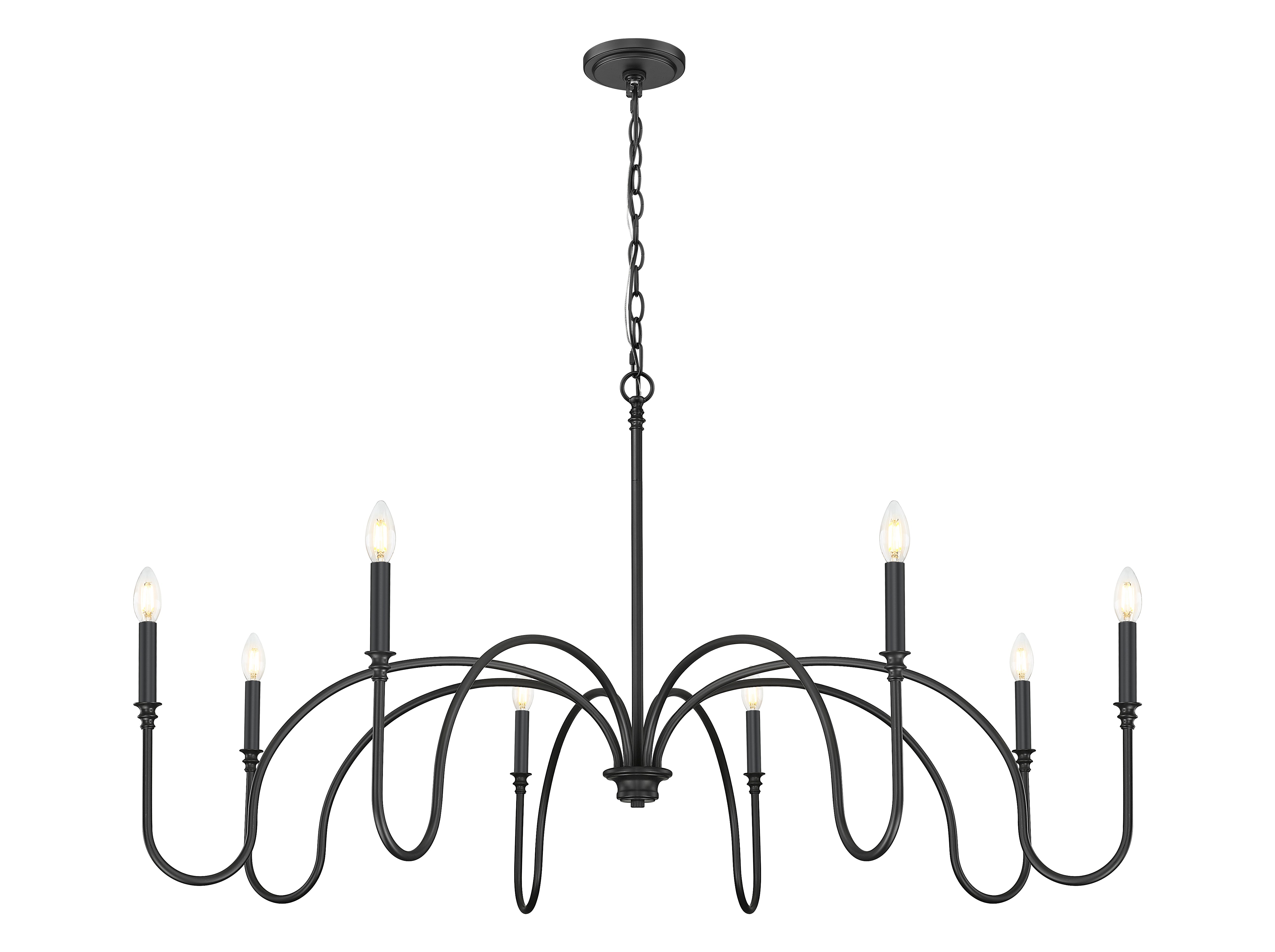 Jisele 8 Light Chandelier Matte Black
