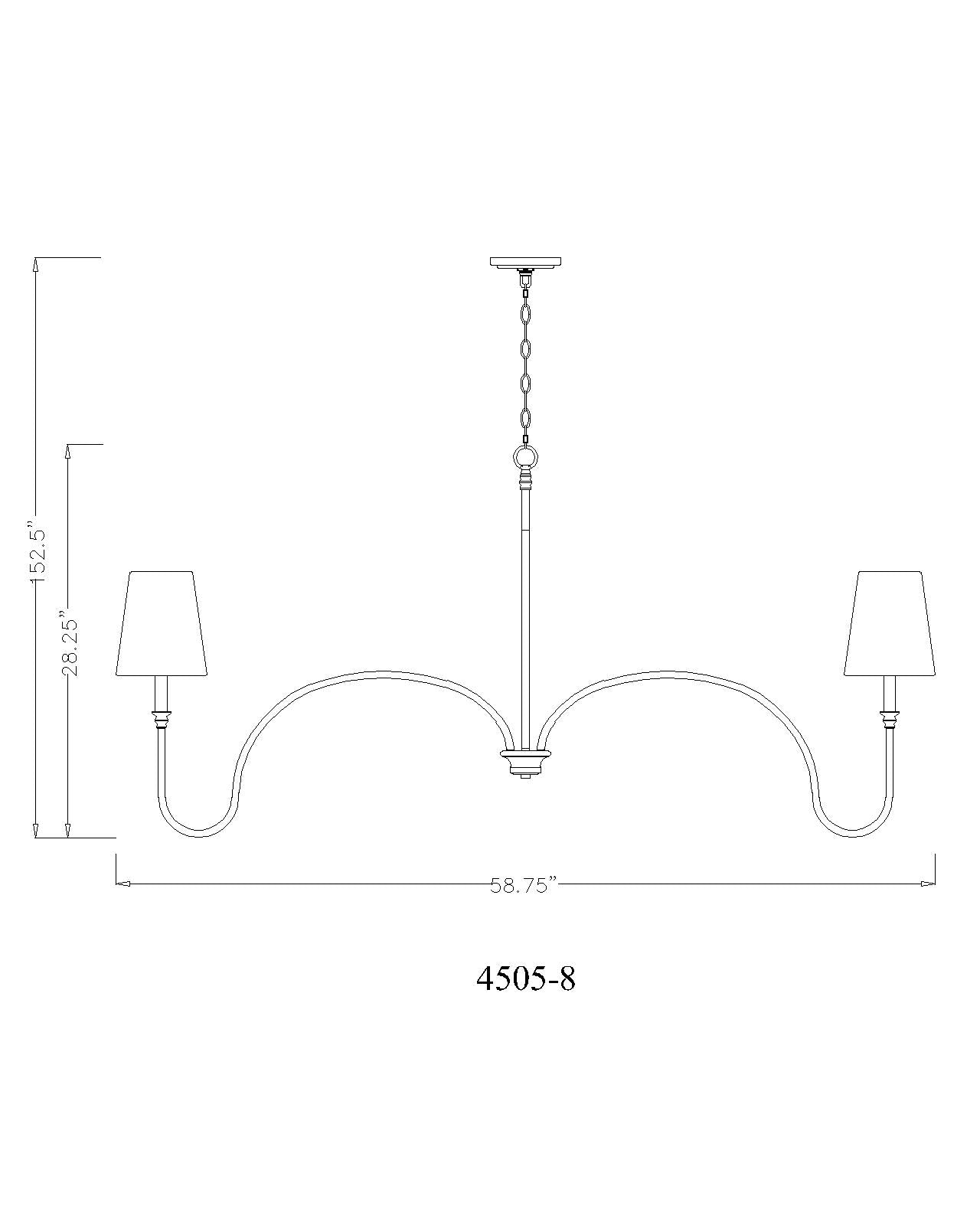Jisele 8 Light Chandelier Matte Black