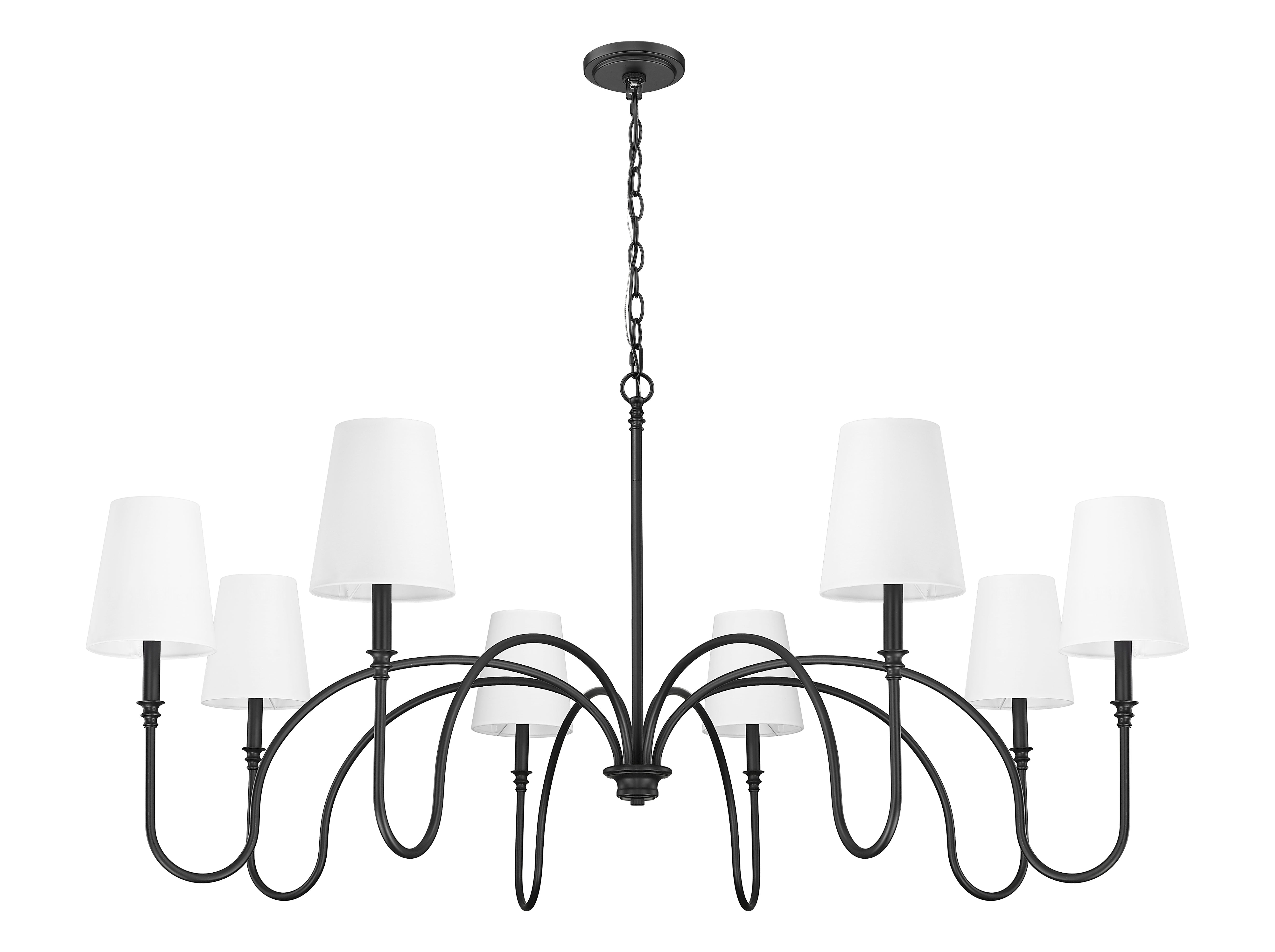 Jisele 8 Light Chandelier Matte Black