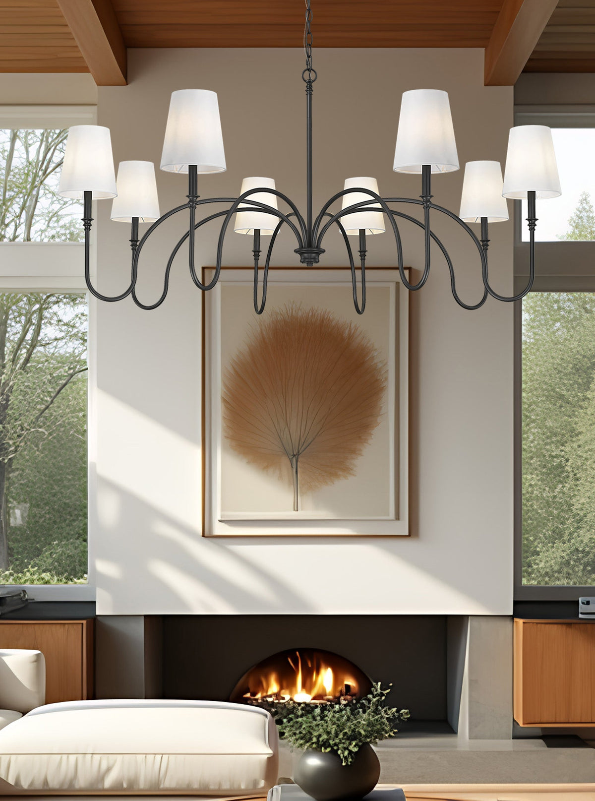 Jisele 8 Light Chandelier Matte Black
