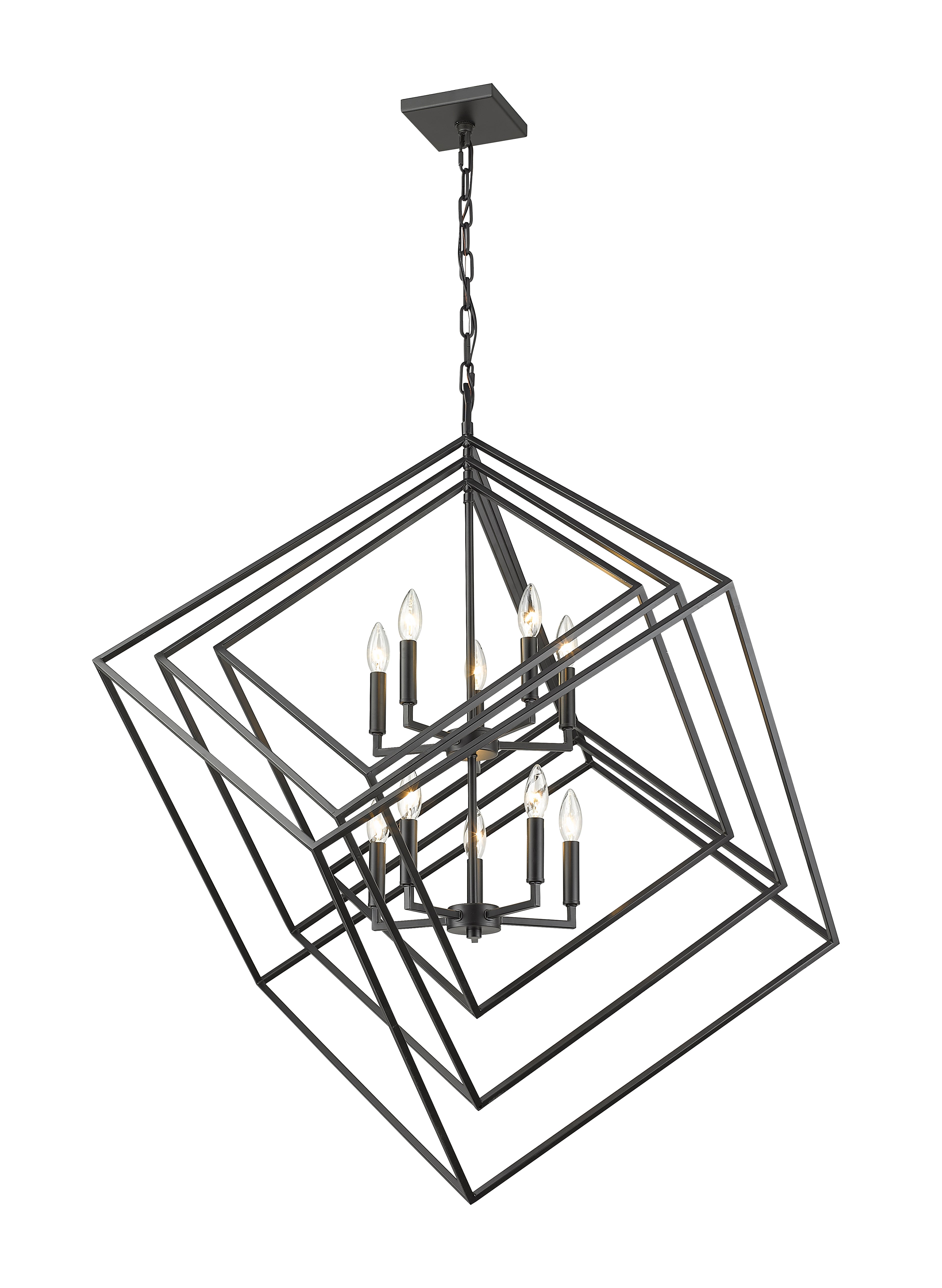 Euclid 10 Light Chandelier Matte Black