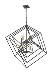 Euclid 10 Light Chandelier Matte Black