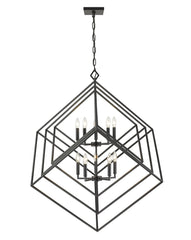 Euclid 10 Light Chandelier Matte Black