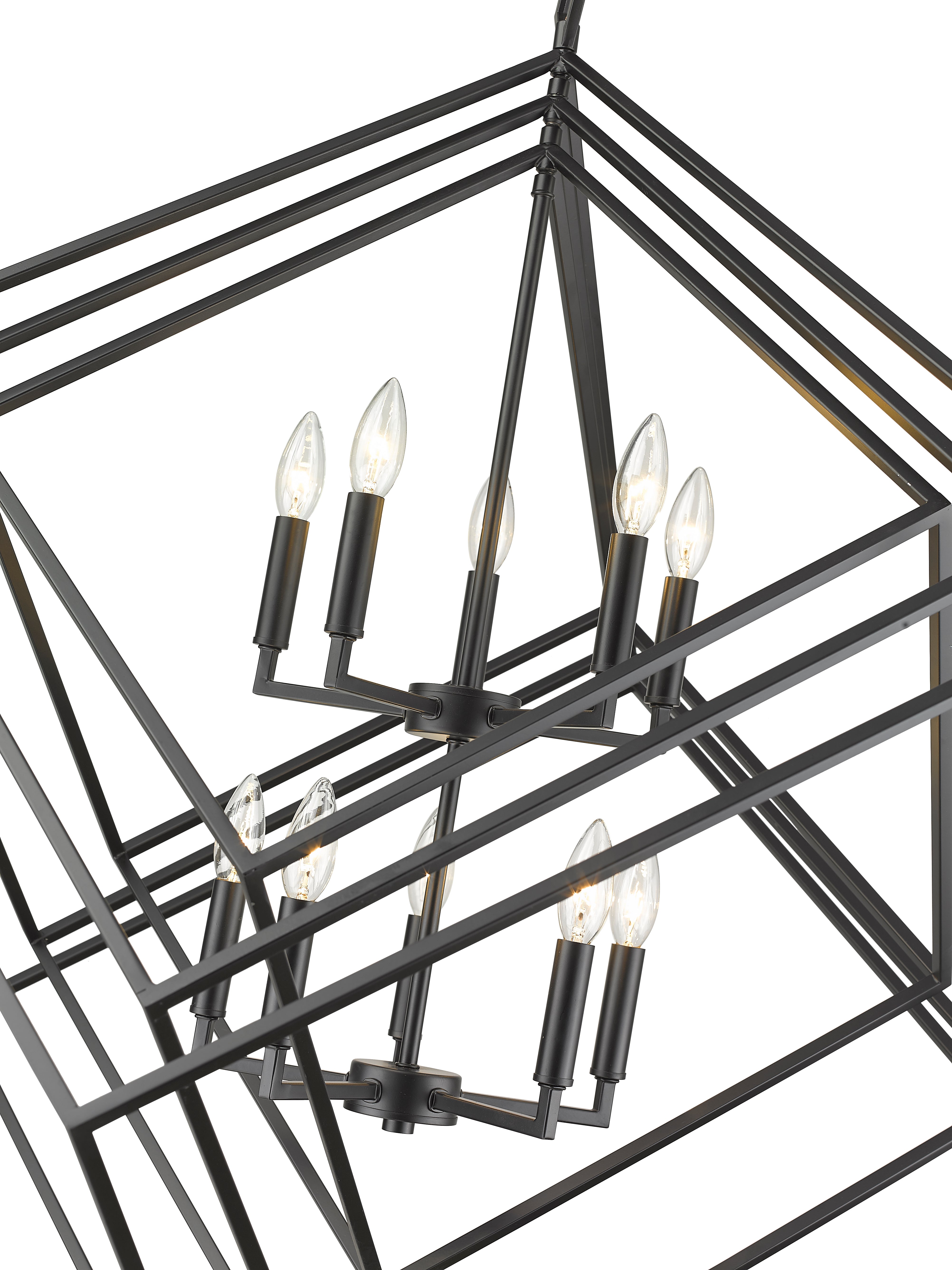 Euclid 10 Light Chandelier Matte Black