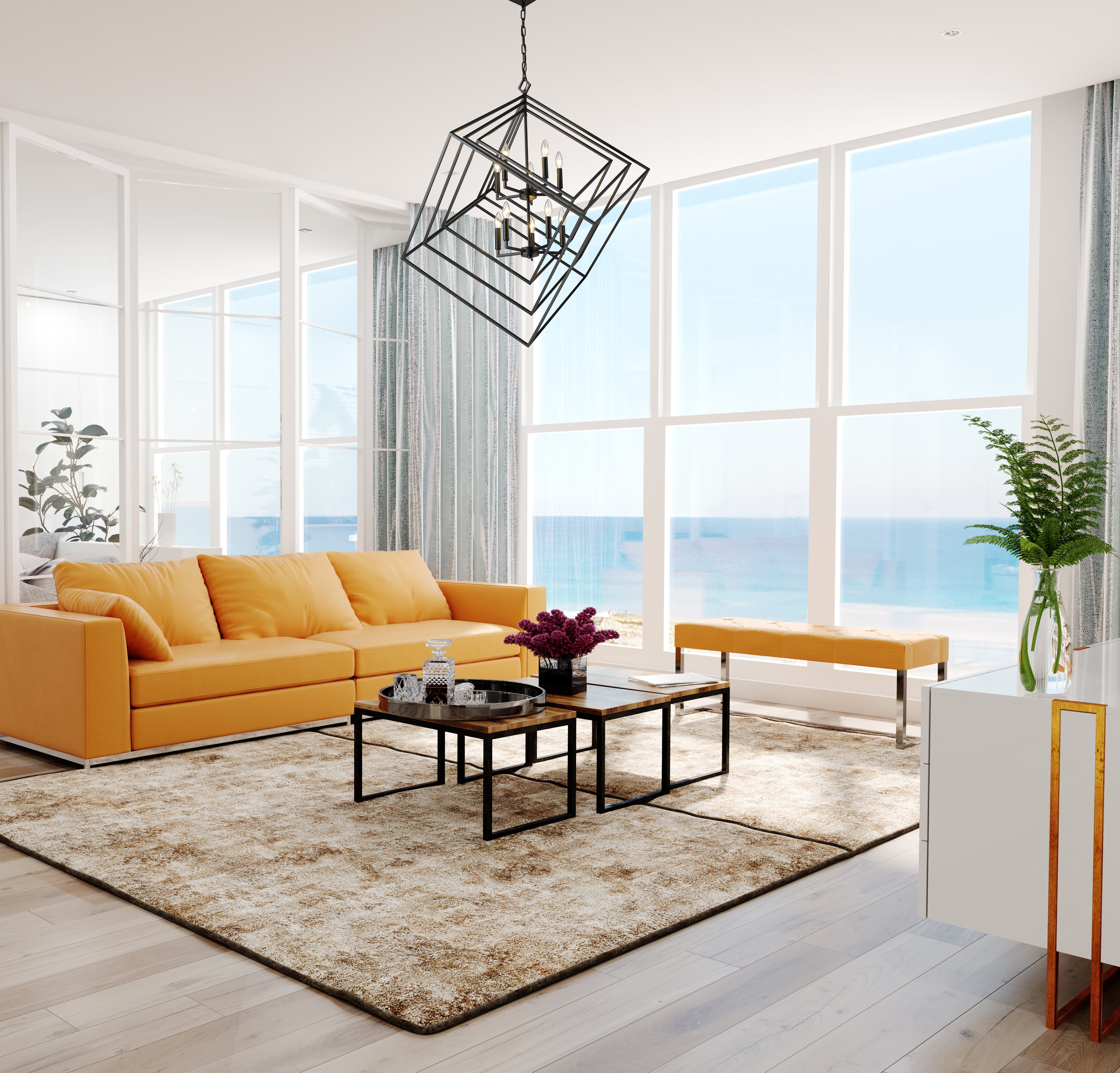 Euclid 10 Light Chandelier Matte Black