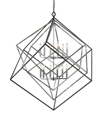 Euclid 12 Light Chandelier Chrome + Matte Black