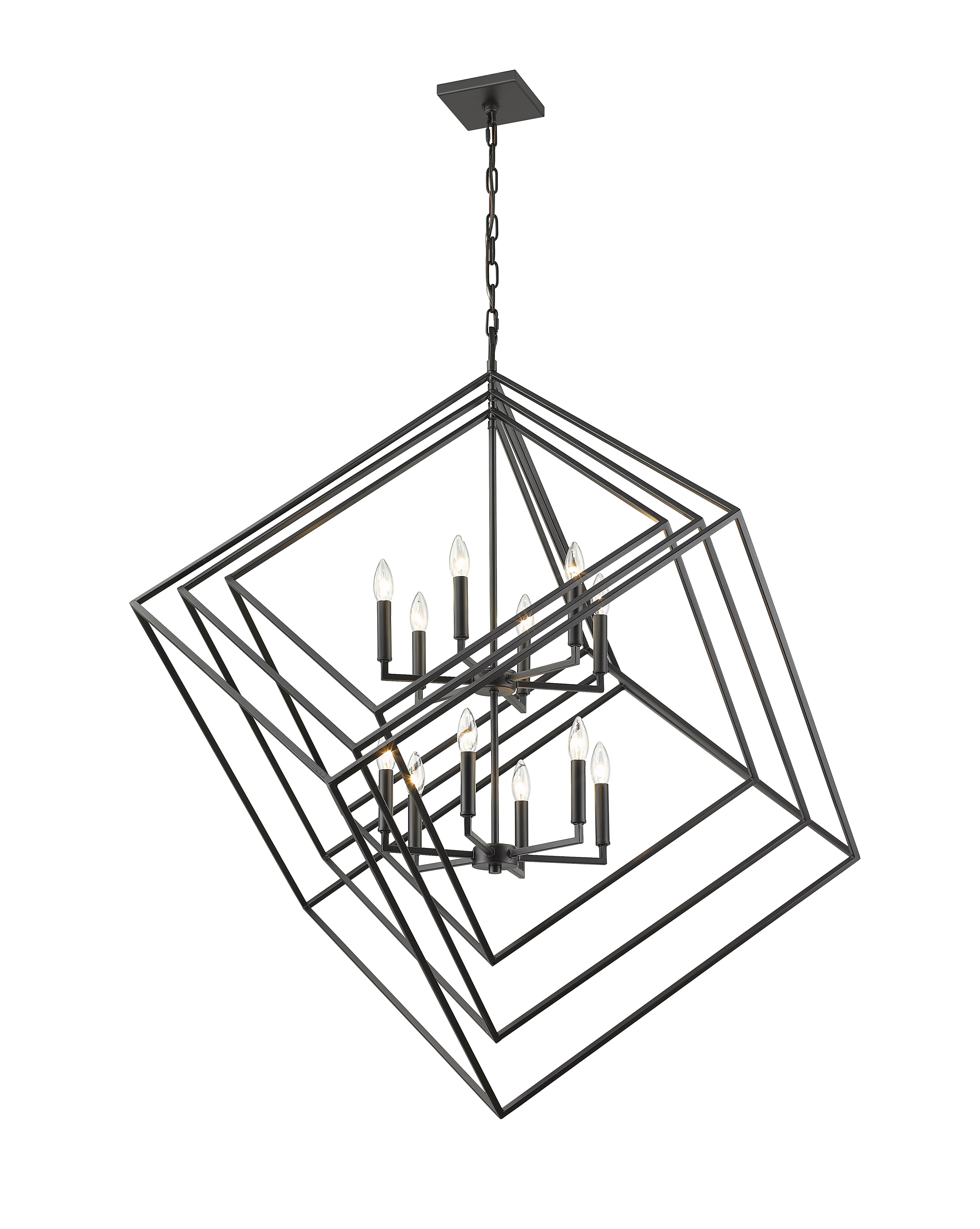 Euclid 12 Light Chandelier Matte Black