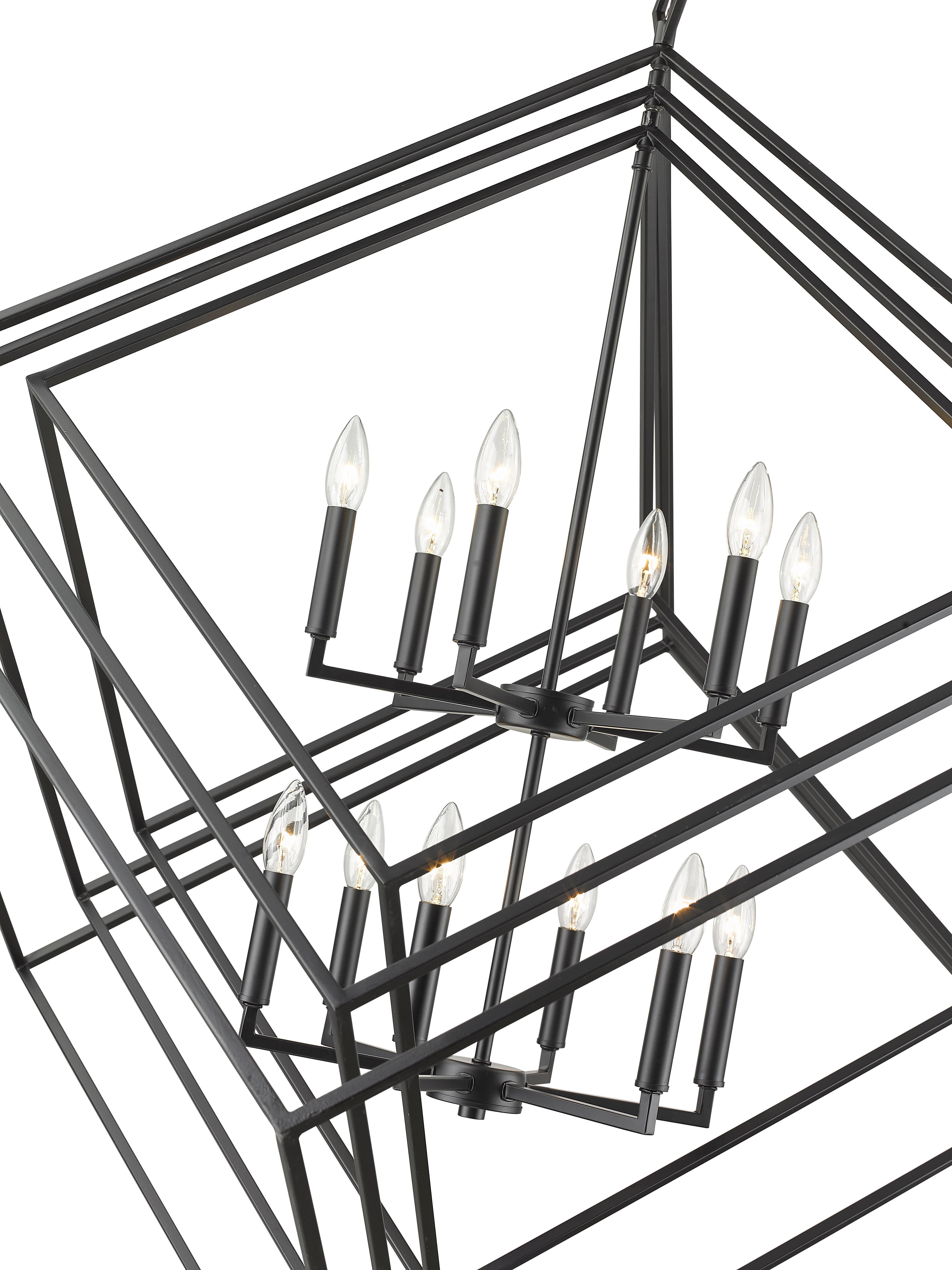 Euclid 12 Light Chandelier Matte Black