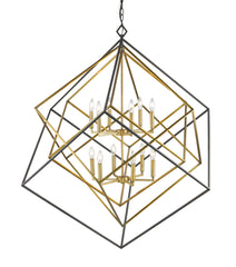 Euclid 12 Light Chandelier Olde Brass + Bronze