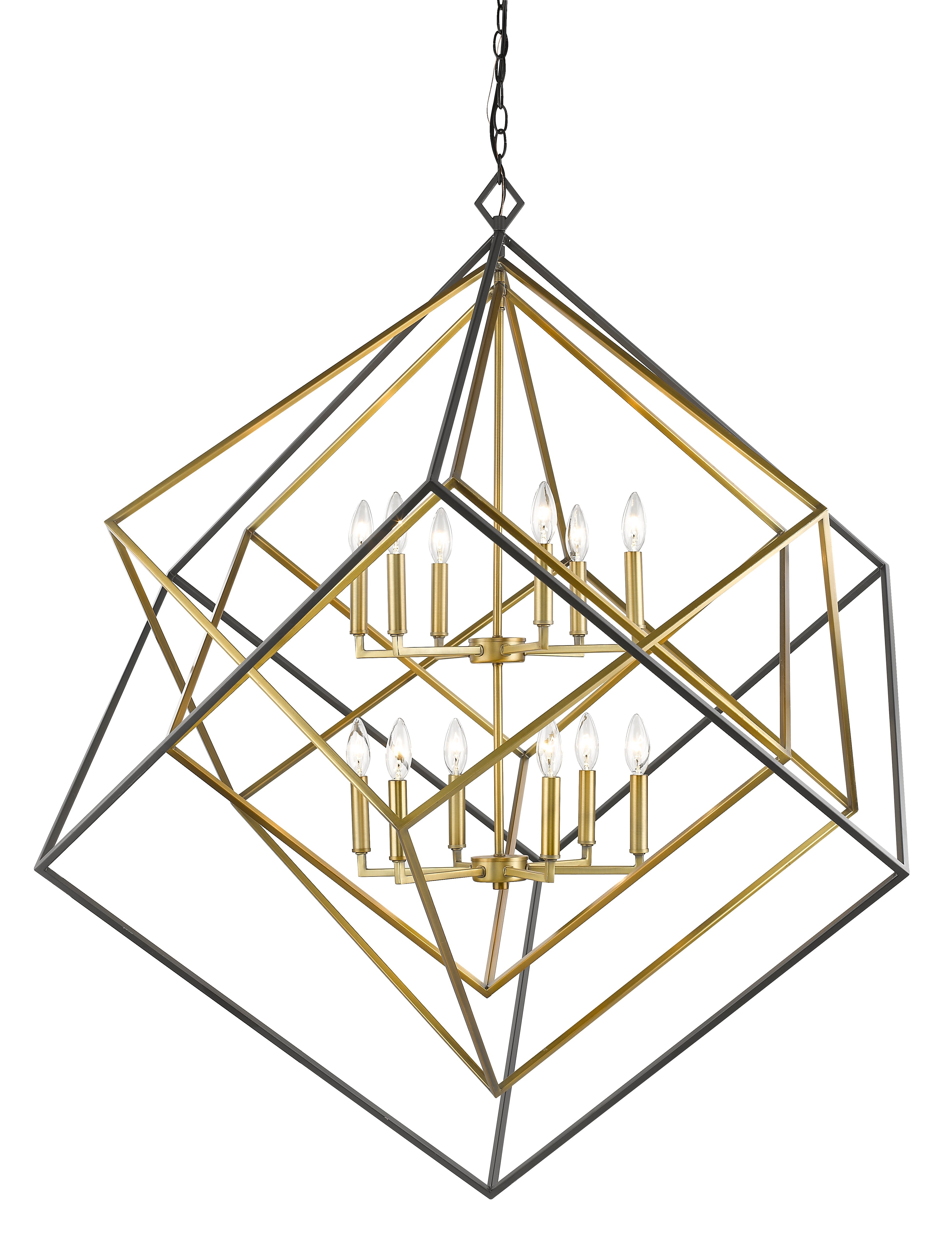 Euclid 12 Light Chandelier Olde Brass + Bronze