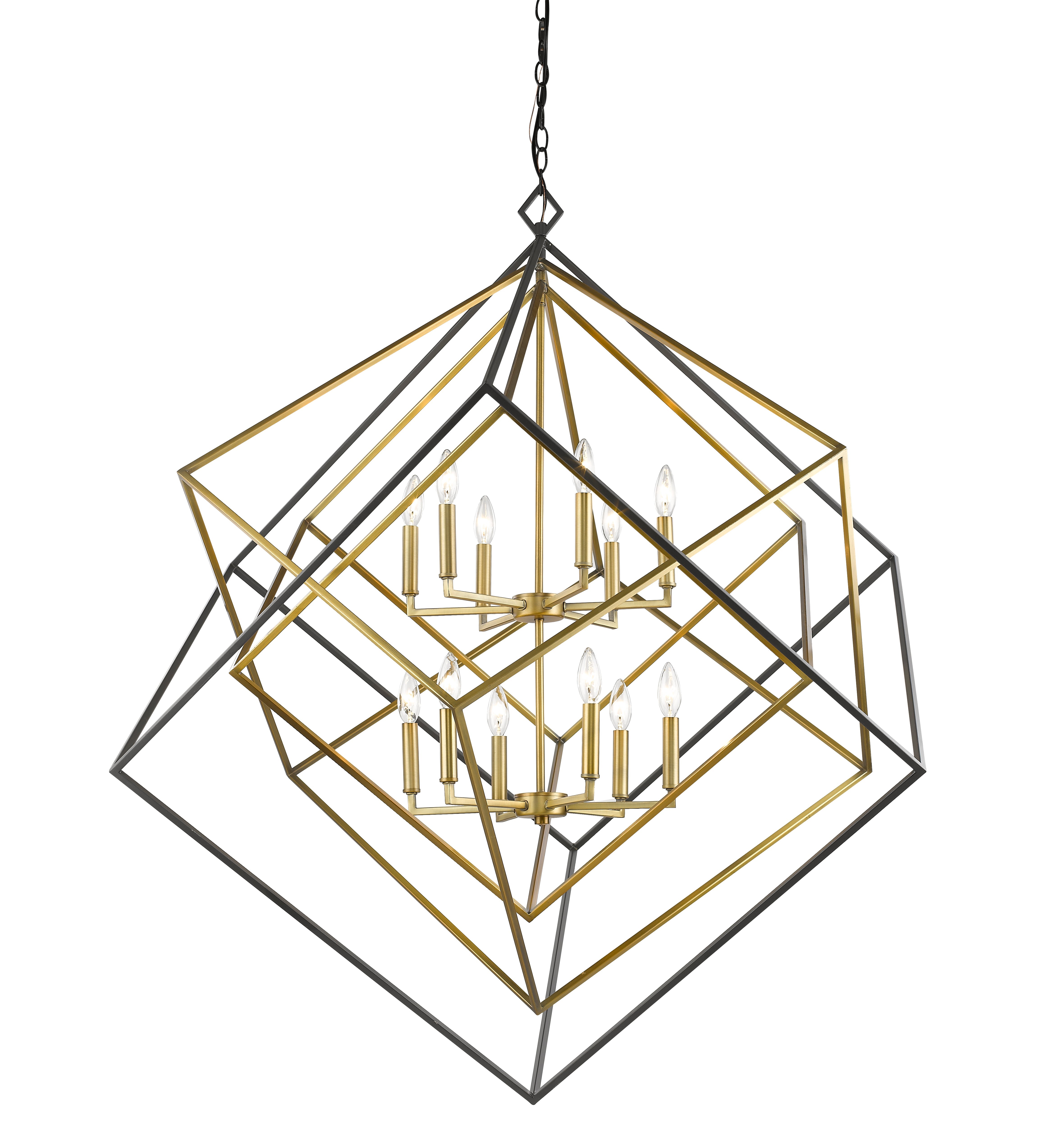 Euclid 12 Light Chandelier Olde Brass + Bronze