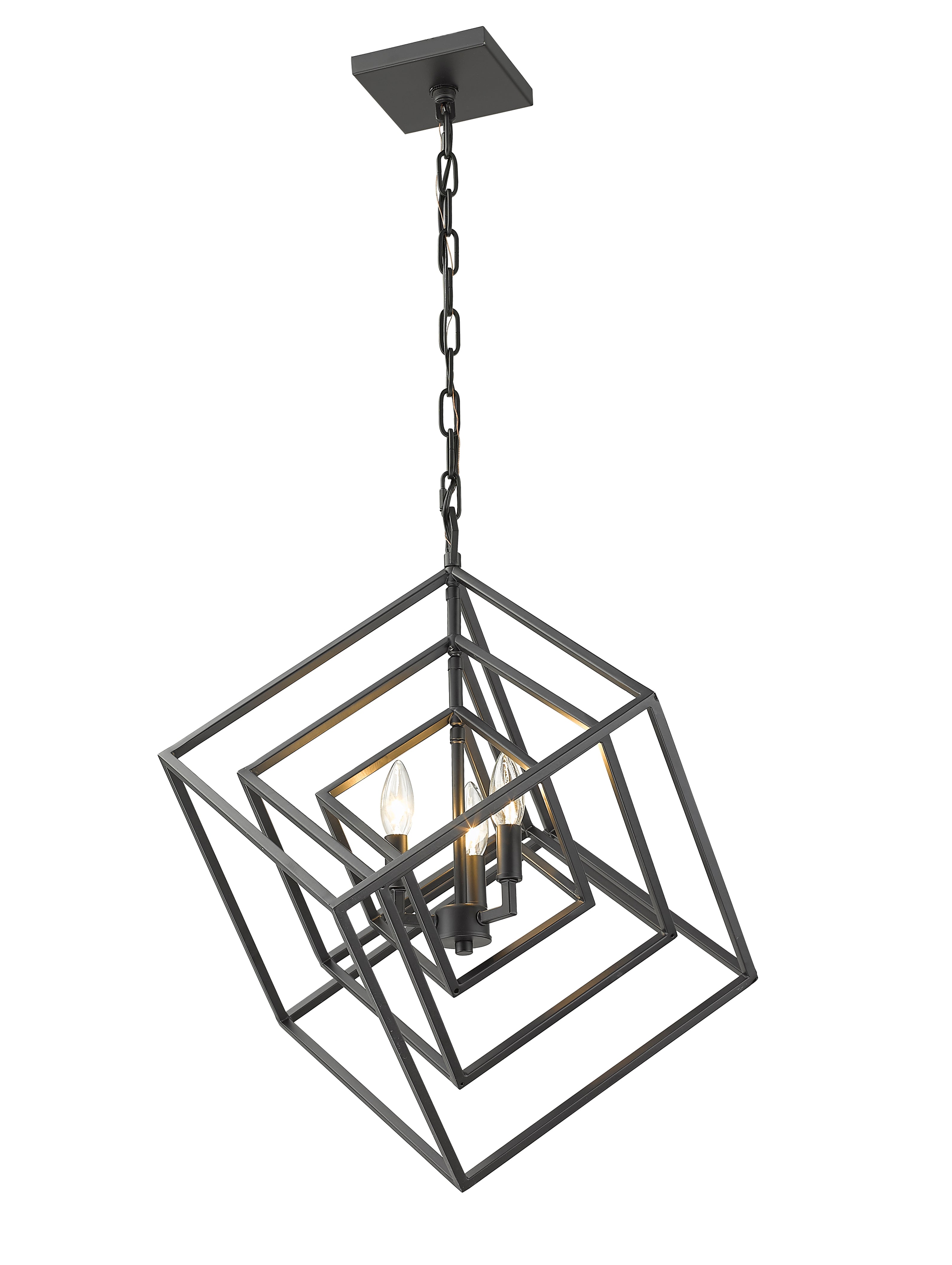Euclid 3 Light Chandelier Matte Black