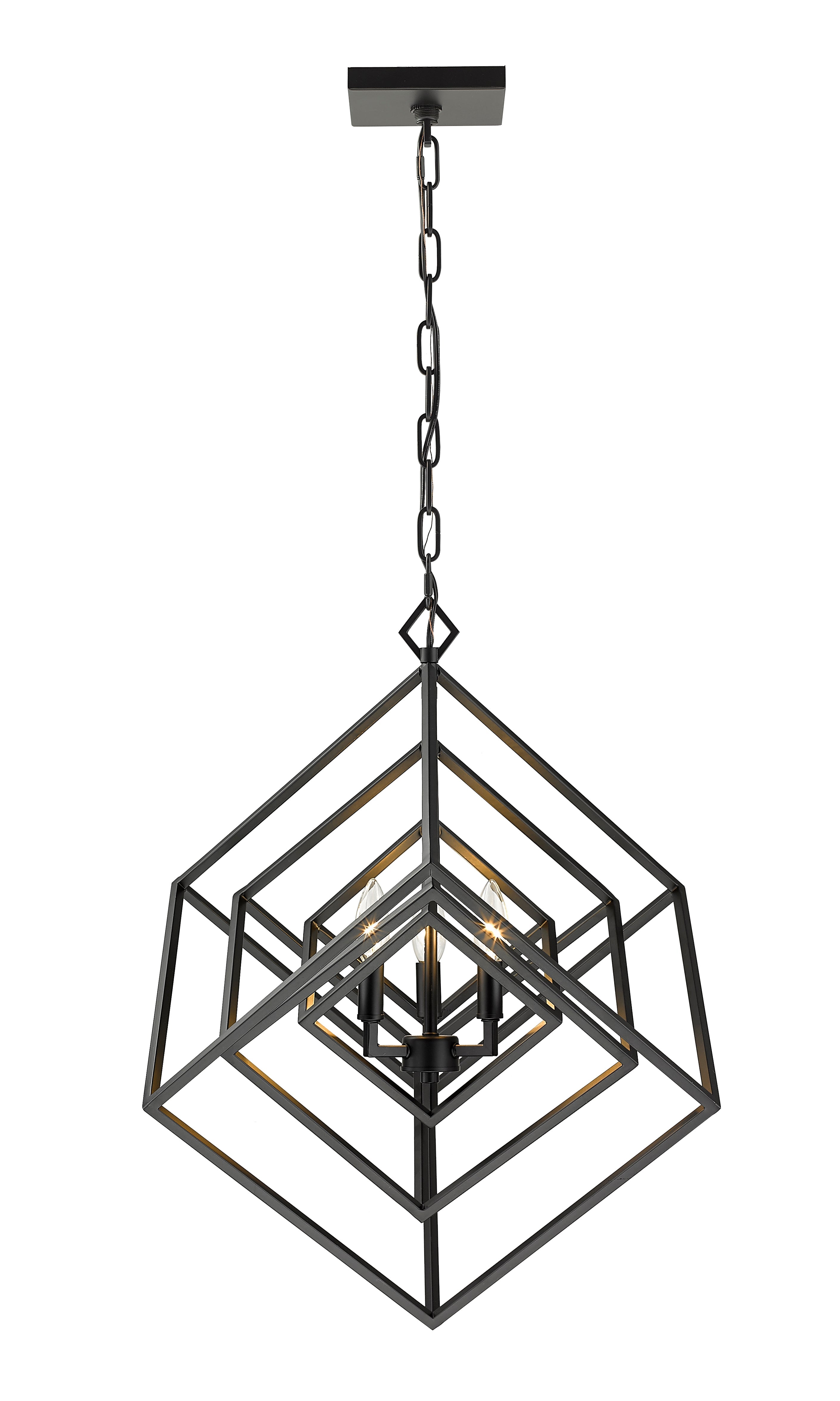 Euclid 3 Light Chandelier Matte Black