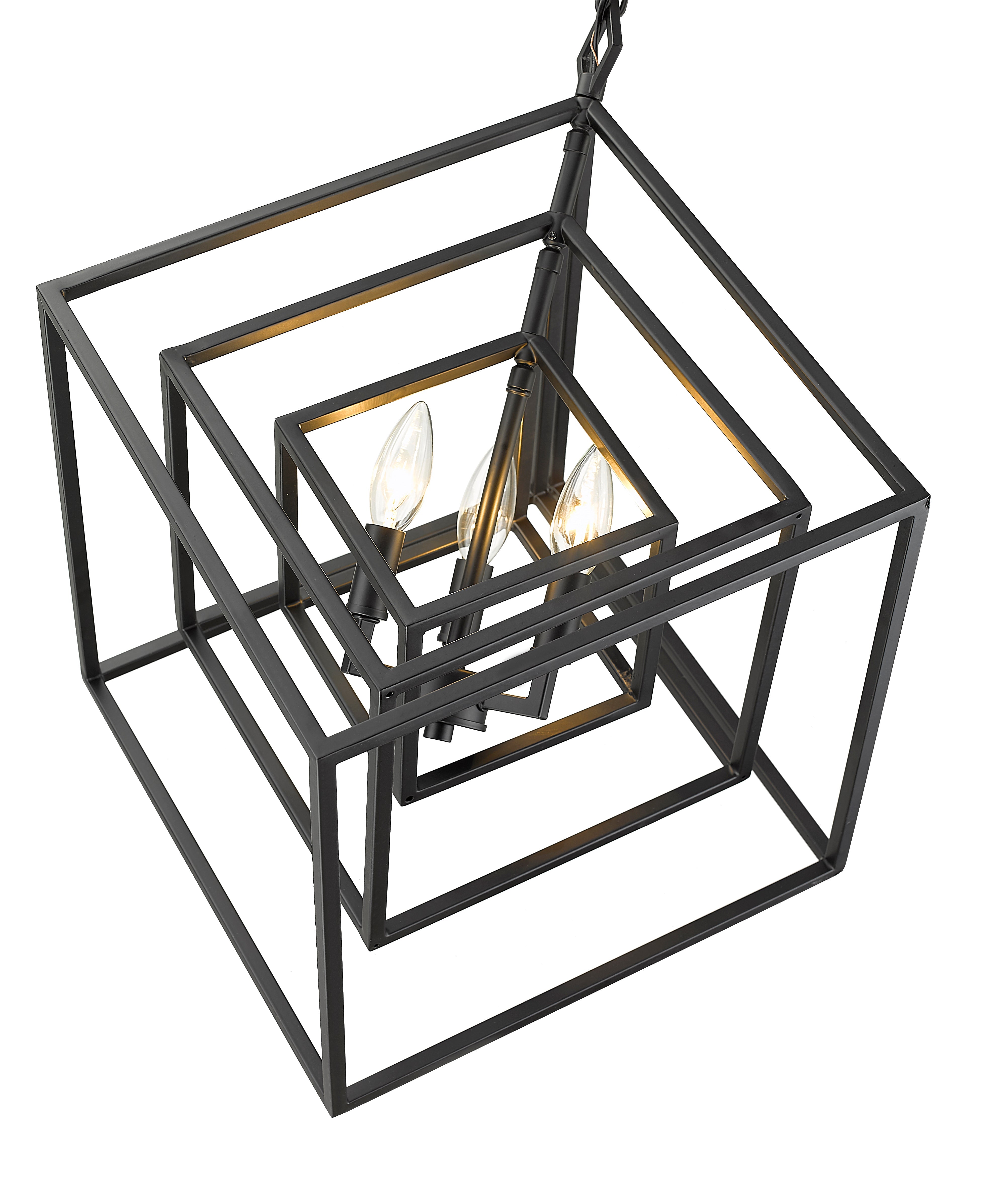 Euclid 3 Light Chandelier Matte Black