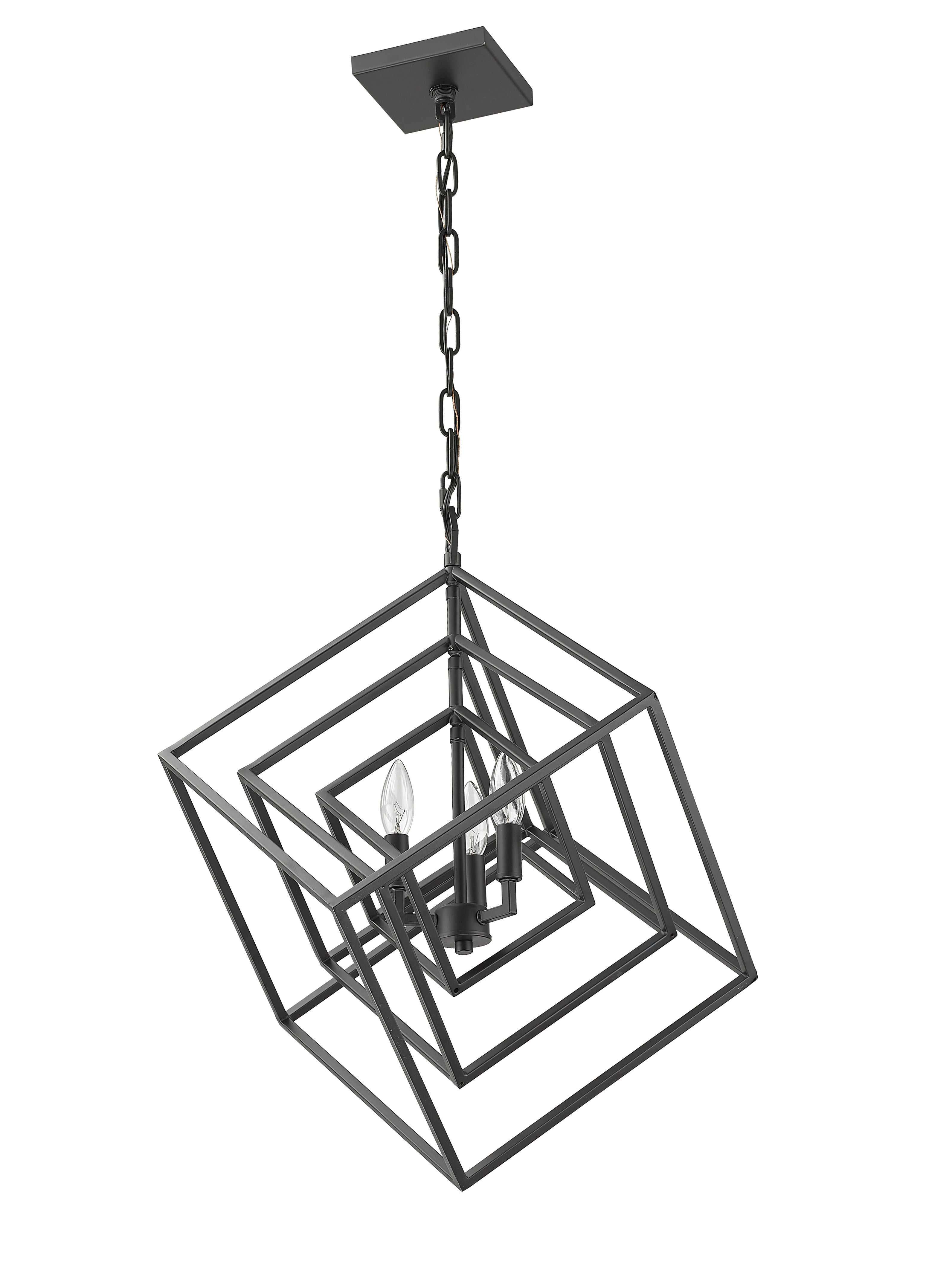 Euclid 3 Light Chandelier Matte Black