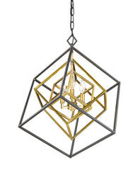 Euclid 3 Light Chandelier Olde Brass + Bronze