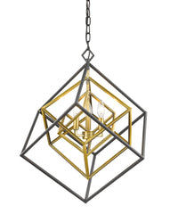 Euclid 3 Light Chandelier Olde Brass + Bronze