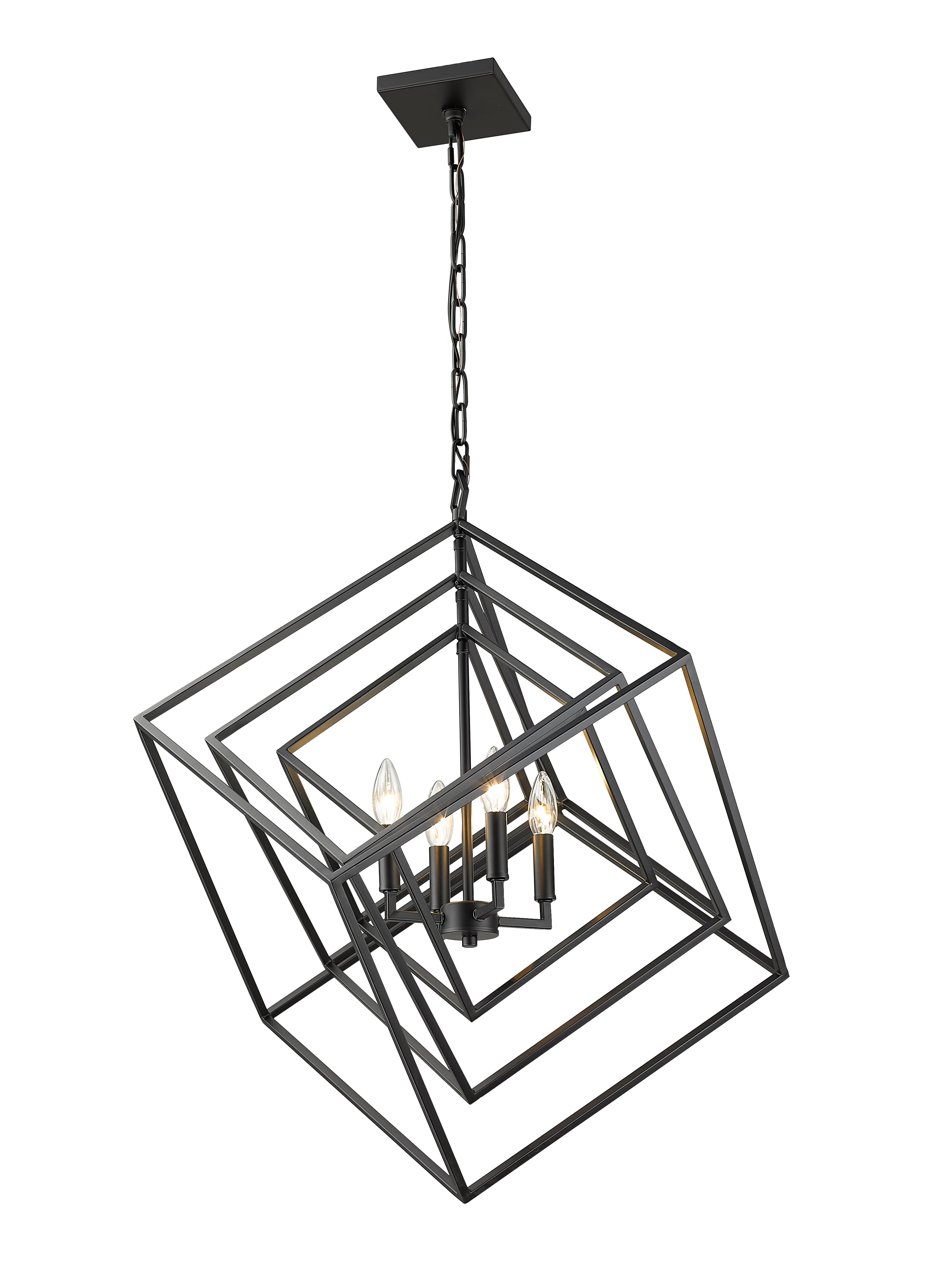 Euclid 4 Light Chandelier Matte Black