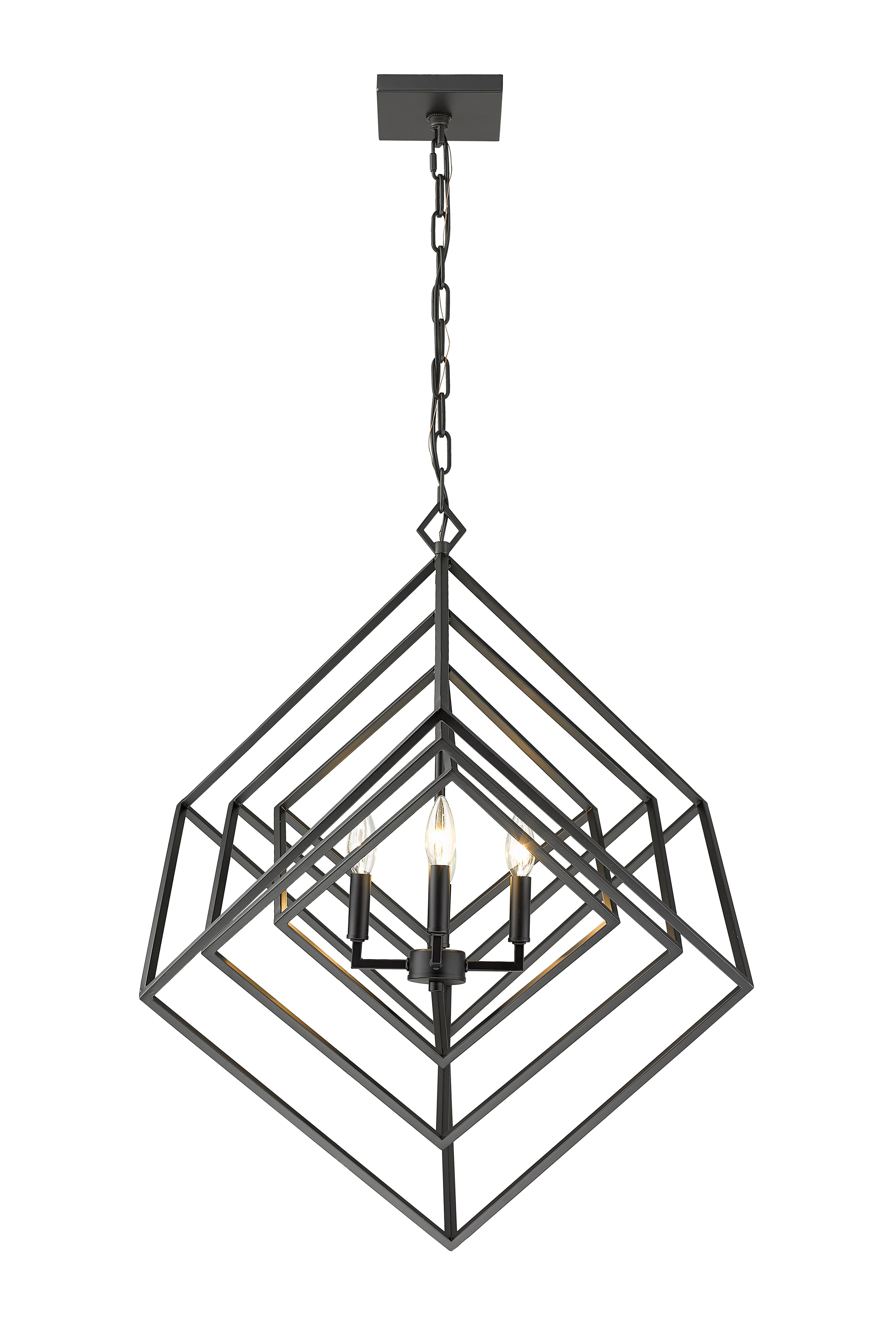 Euclid 4 Light Chandelier Matte Black