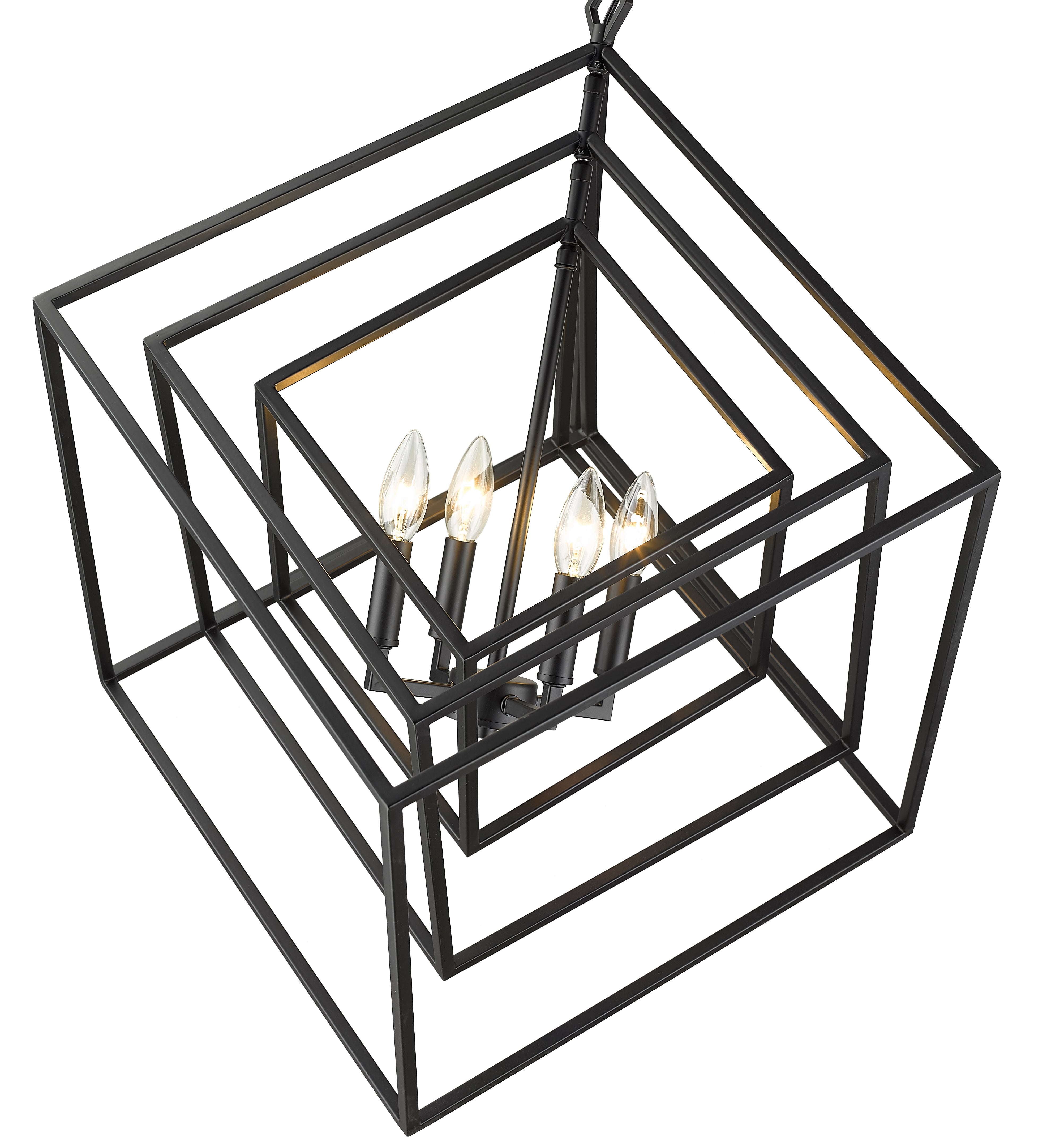 Euclid 4 Light Chandelier Matte Black