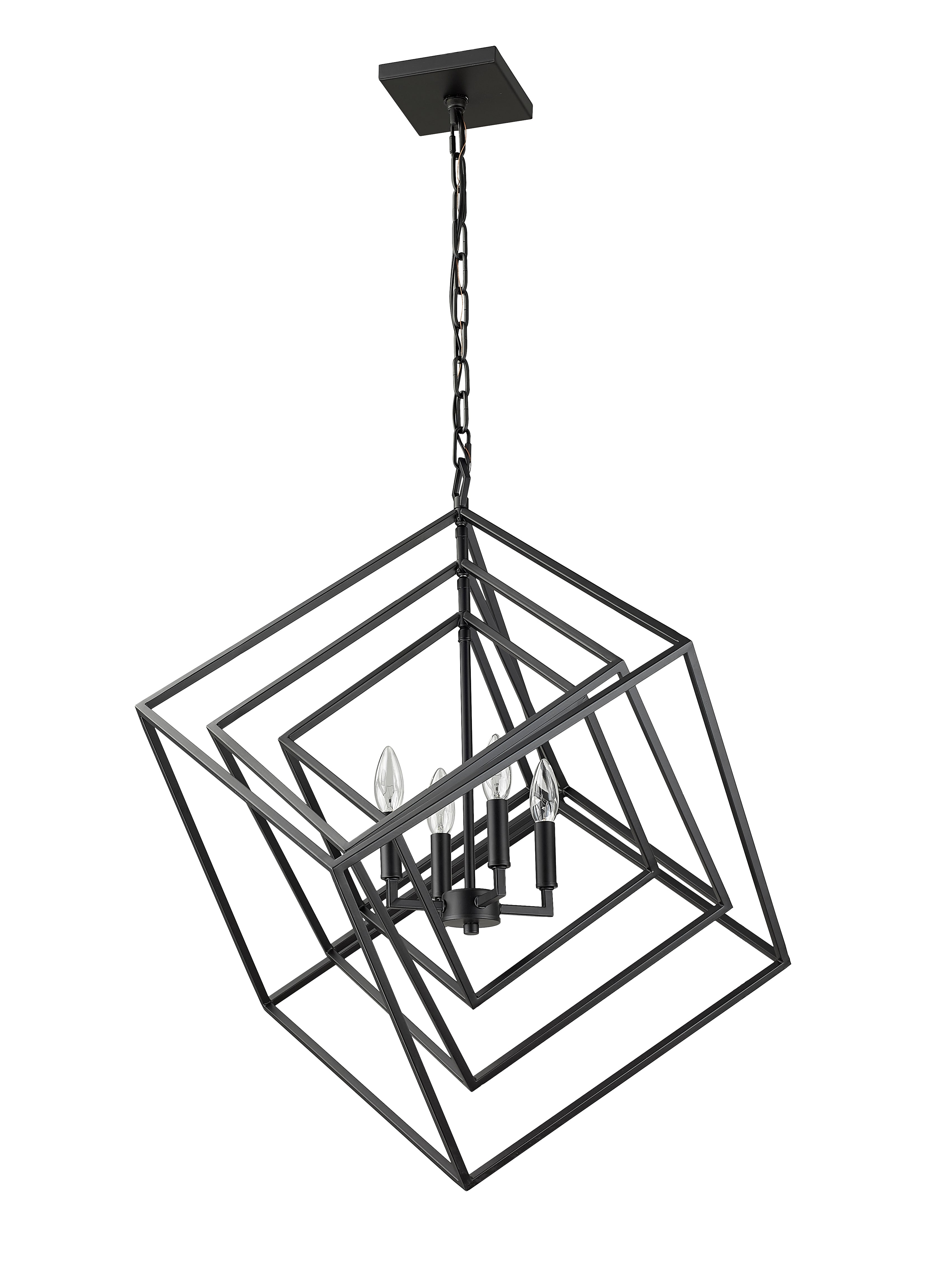 Euclid 4 Light Chandelier Matte Black