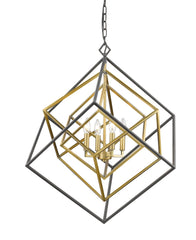Euclid 4 Light Chandelier Olde Brass + Bronze