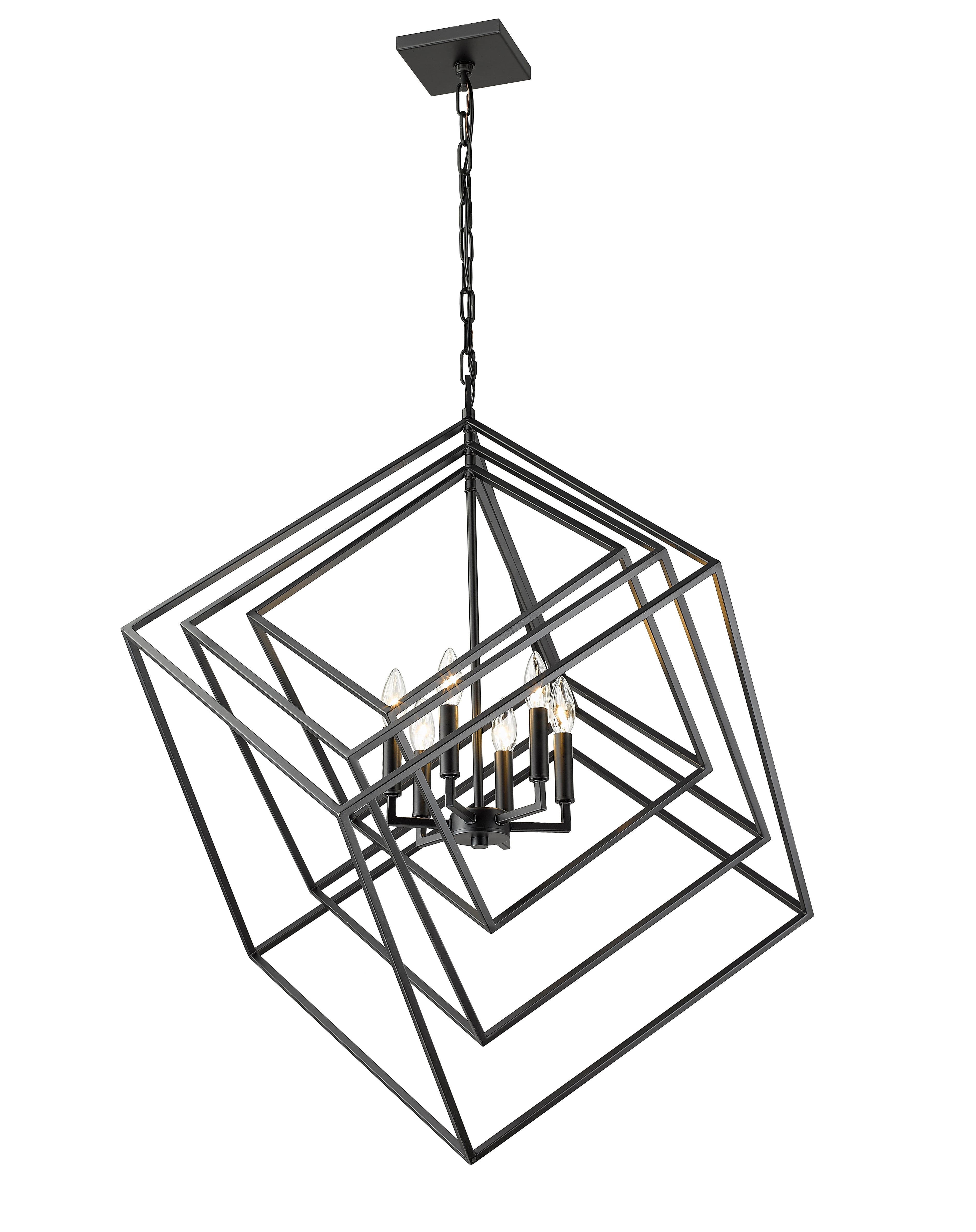Euclid 6 Light Chandelier Matte Black