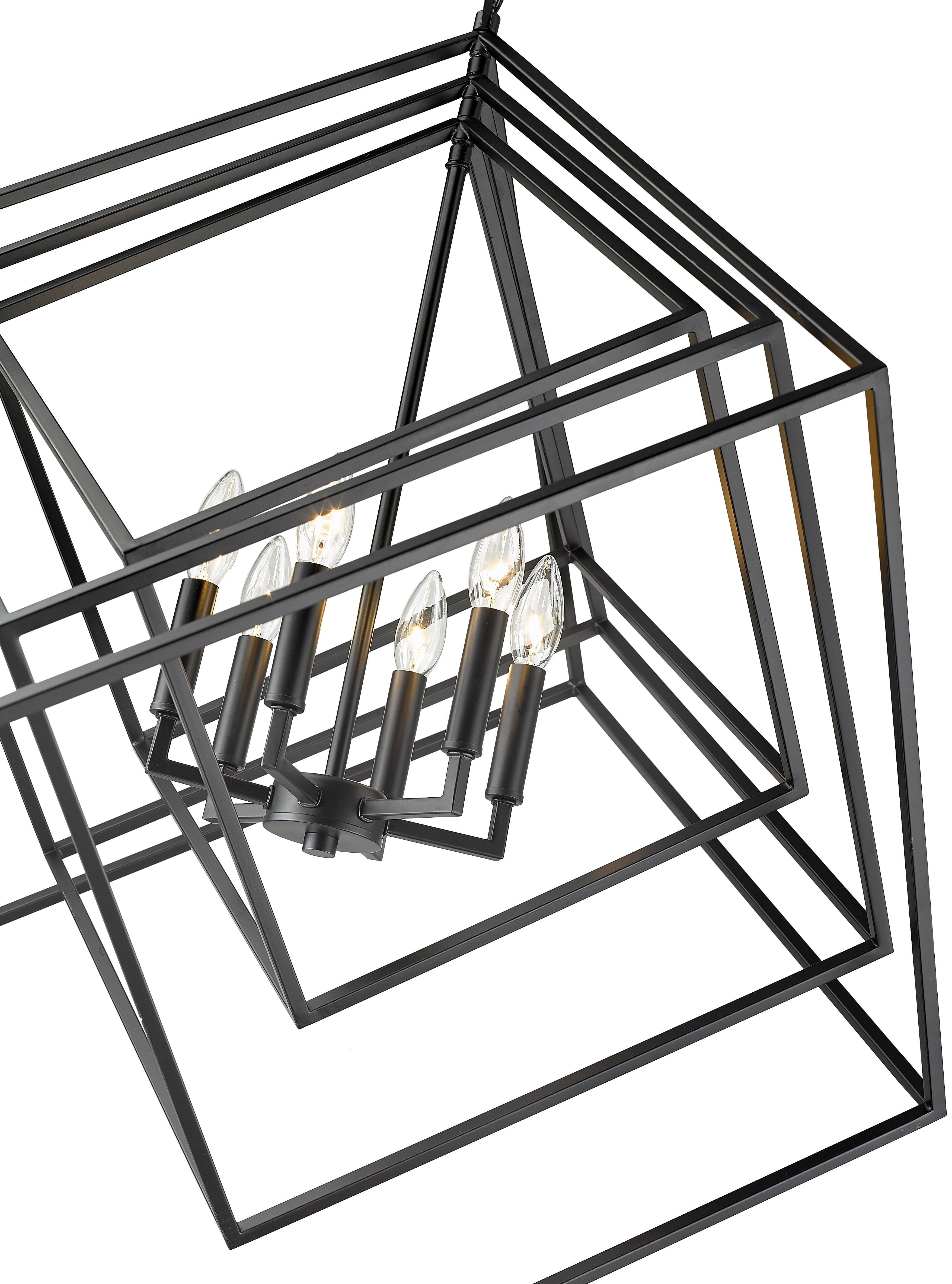 Euclid 6 Light Chandelier Matte Black