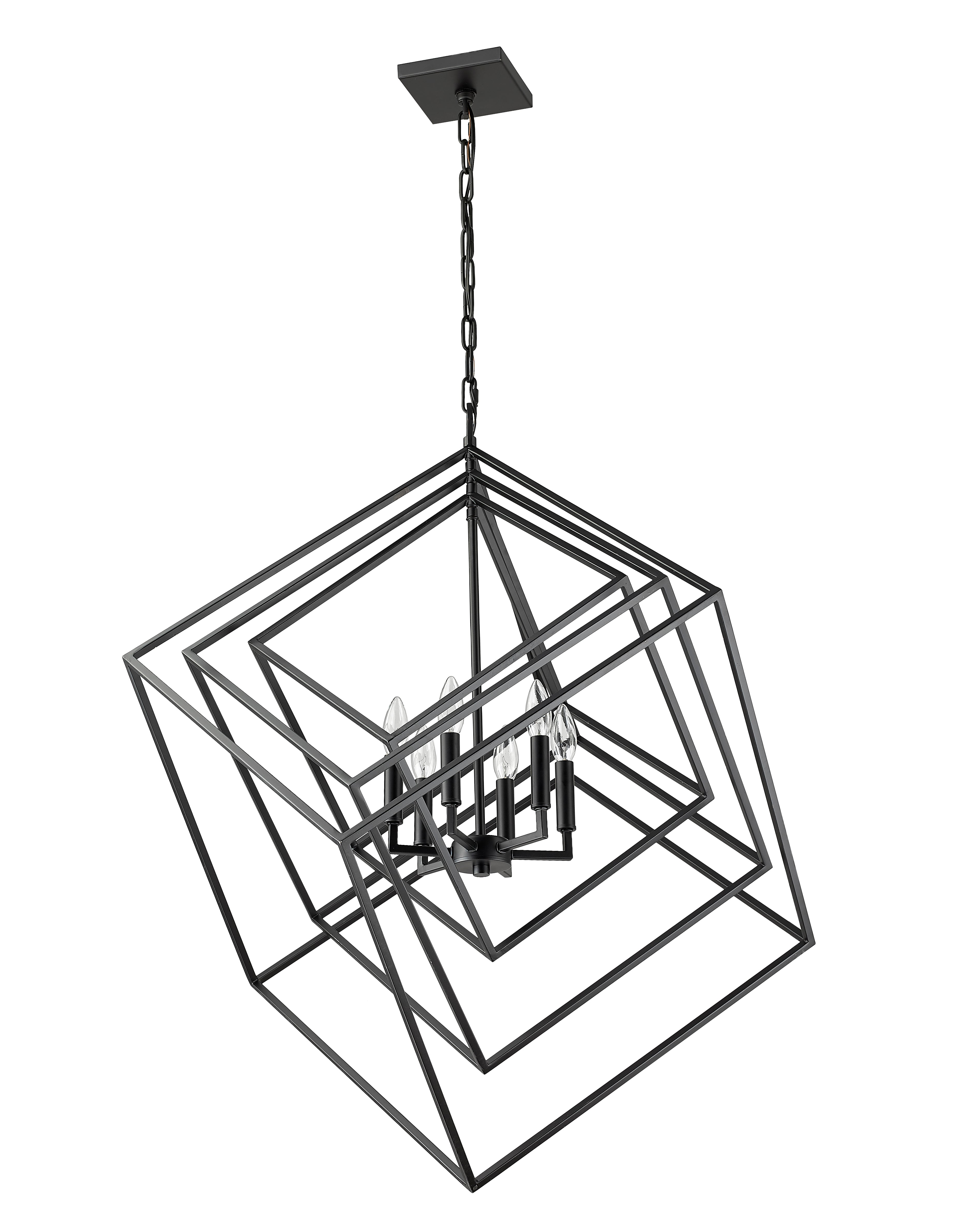 Euclid 6 Light Chandelier Matte Black