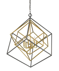 Euclid 6 Light Chandelier Olde Brass + Bronze