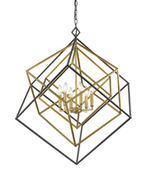 Euclid 6 Light Chandelier Olde Brass + Bronze