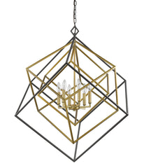 Euclid 6 Light Chandelier Olde Brass + Bronze