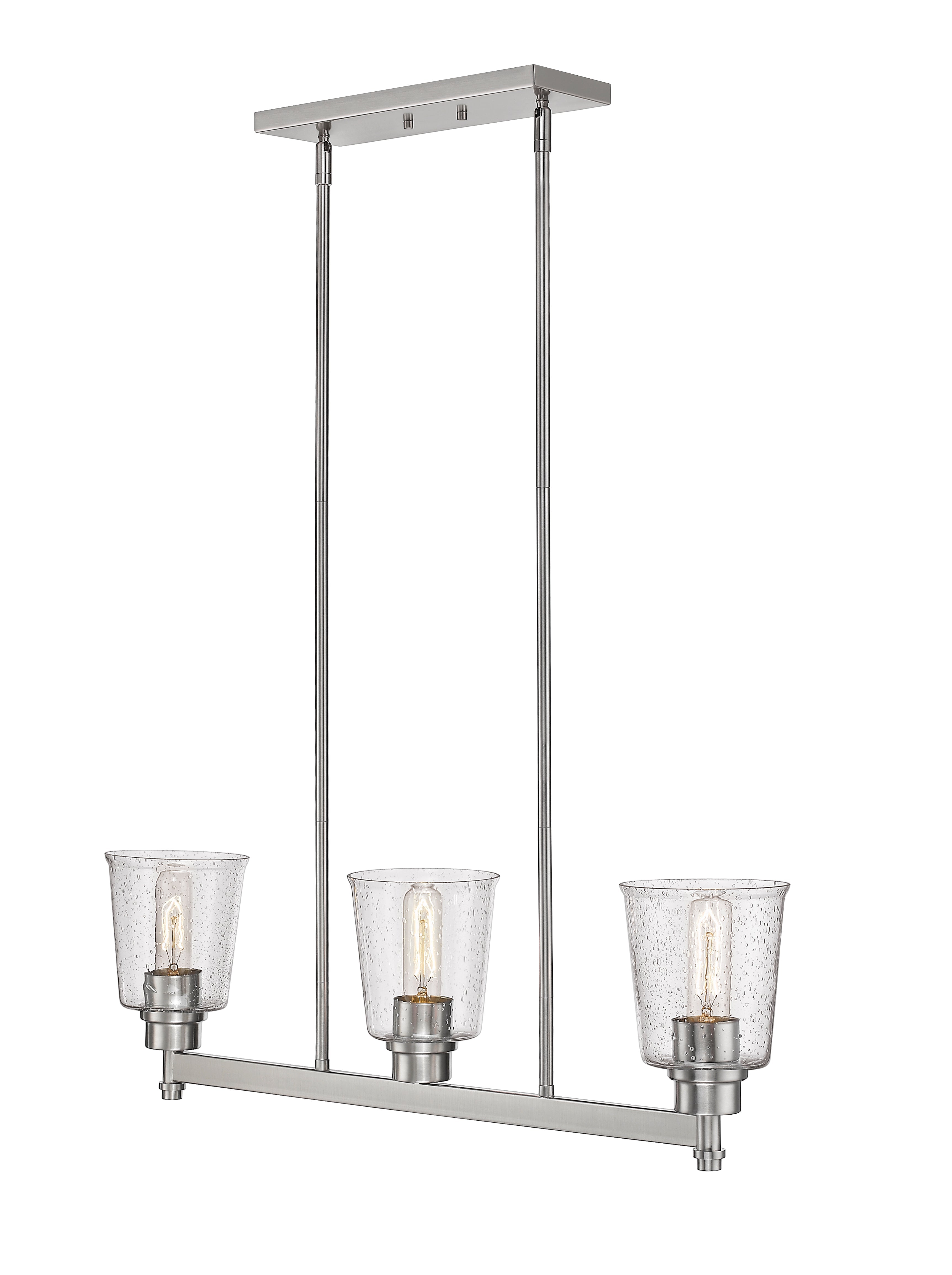 Bohin 3 Light Linear Chandelier Brushed Nickel