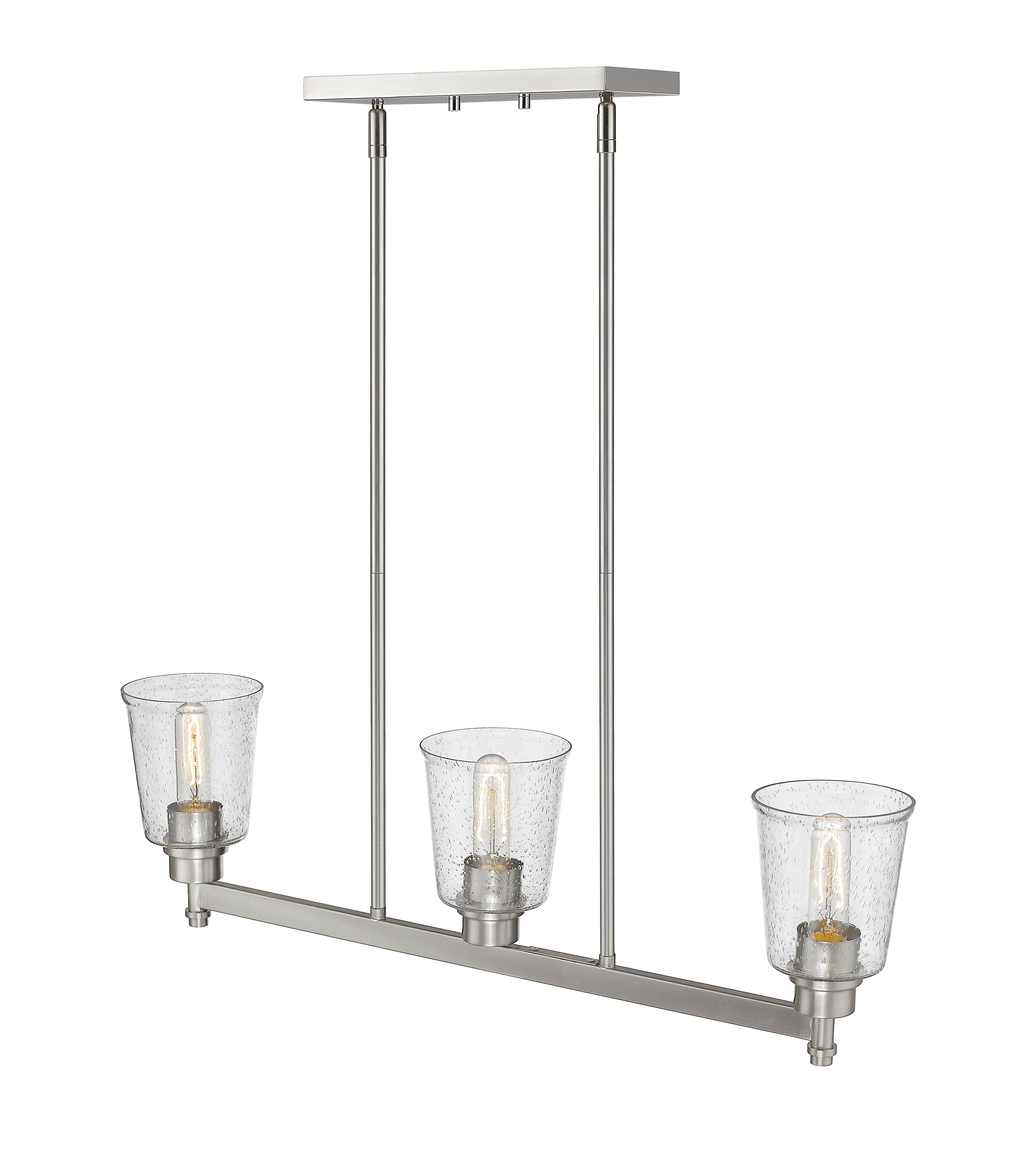 Bohin 3 Light Linear Chandelier Brushed Nickel