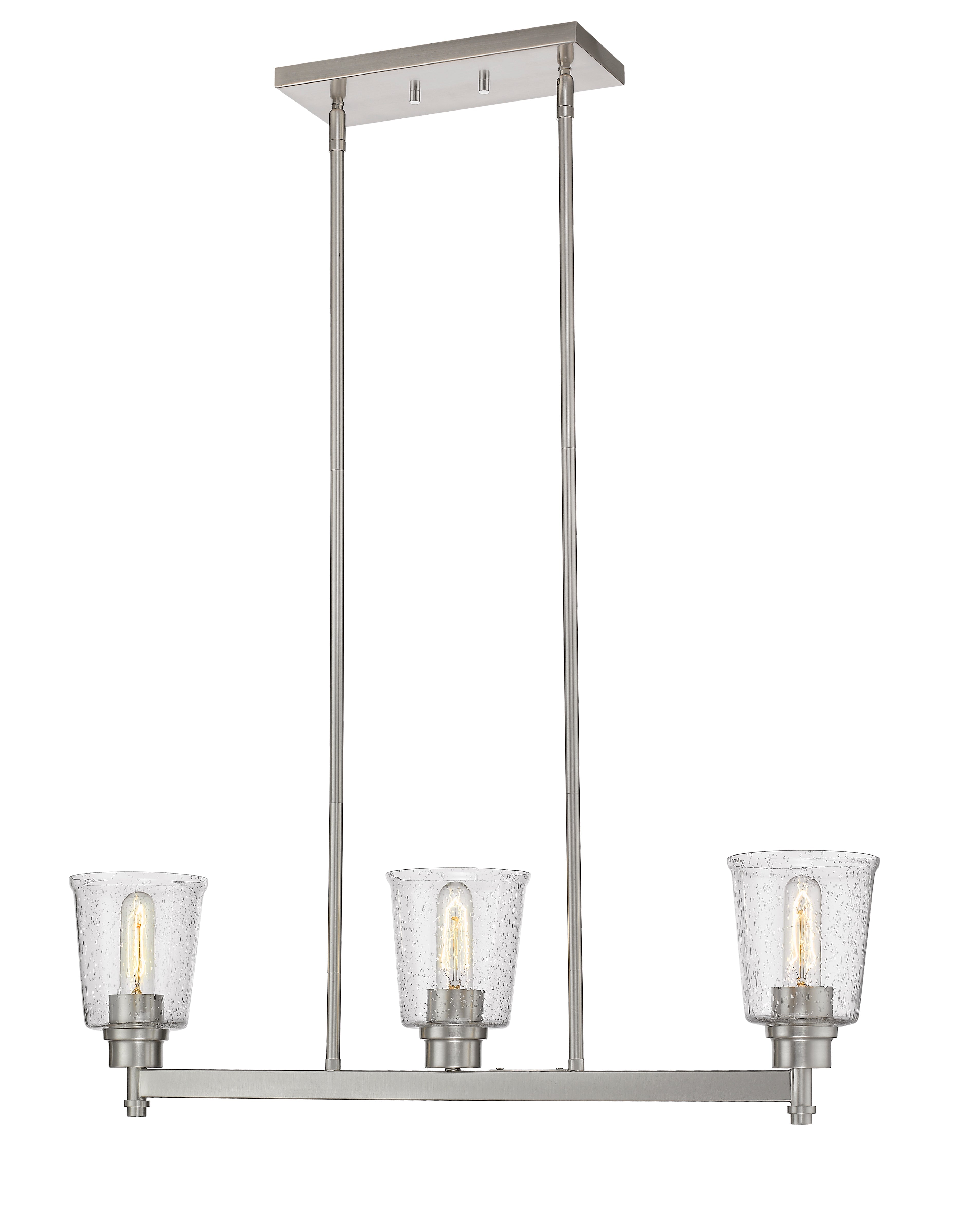 Bohin 3 Light Linear Chandelier Brushed Nickel