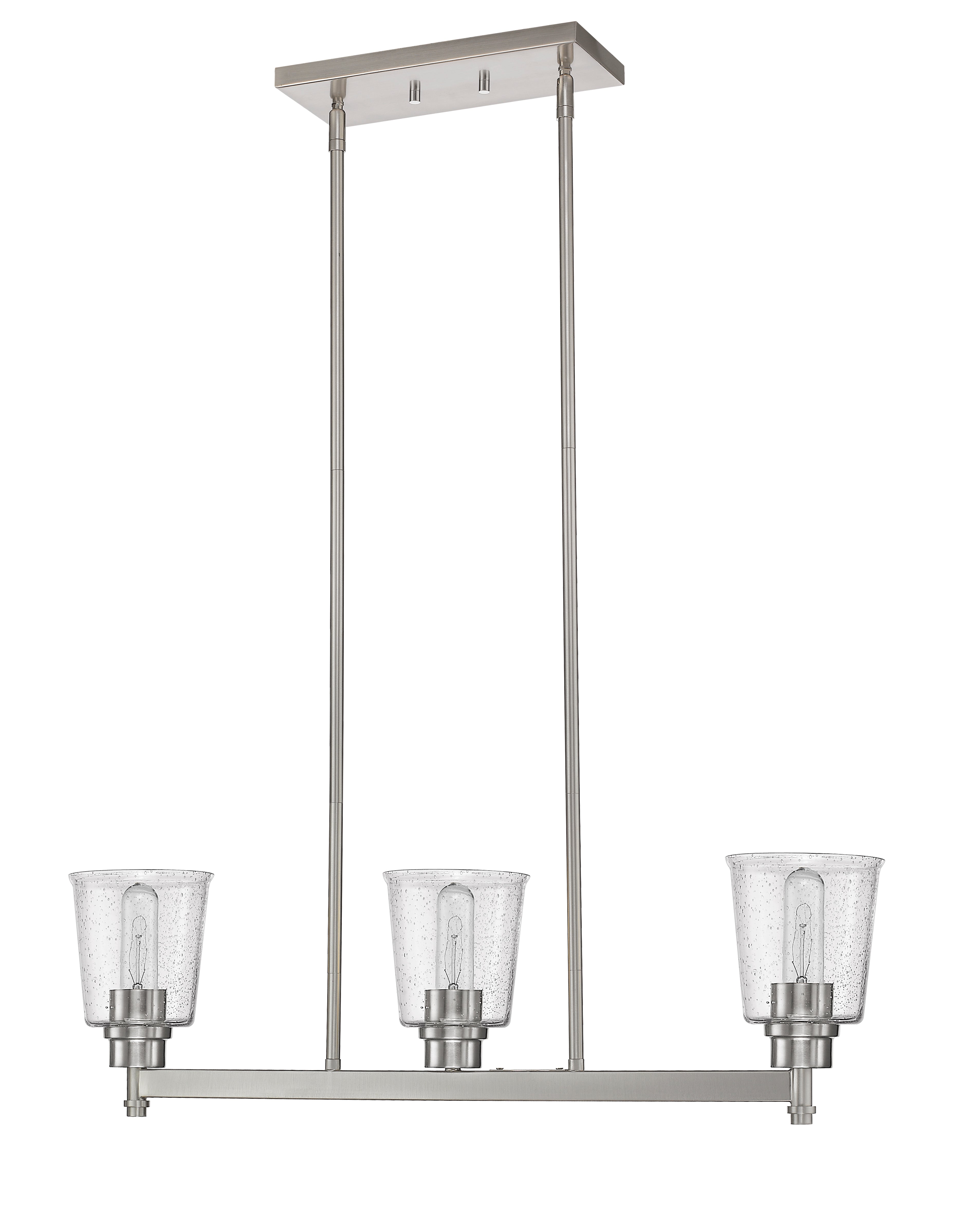 Bohin 3 Light Linear Chandelier Brushed Nickel
