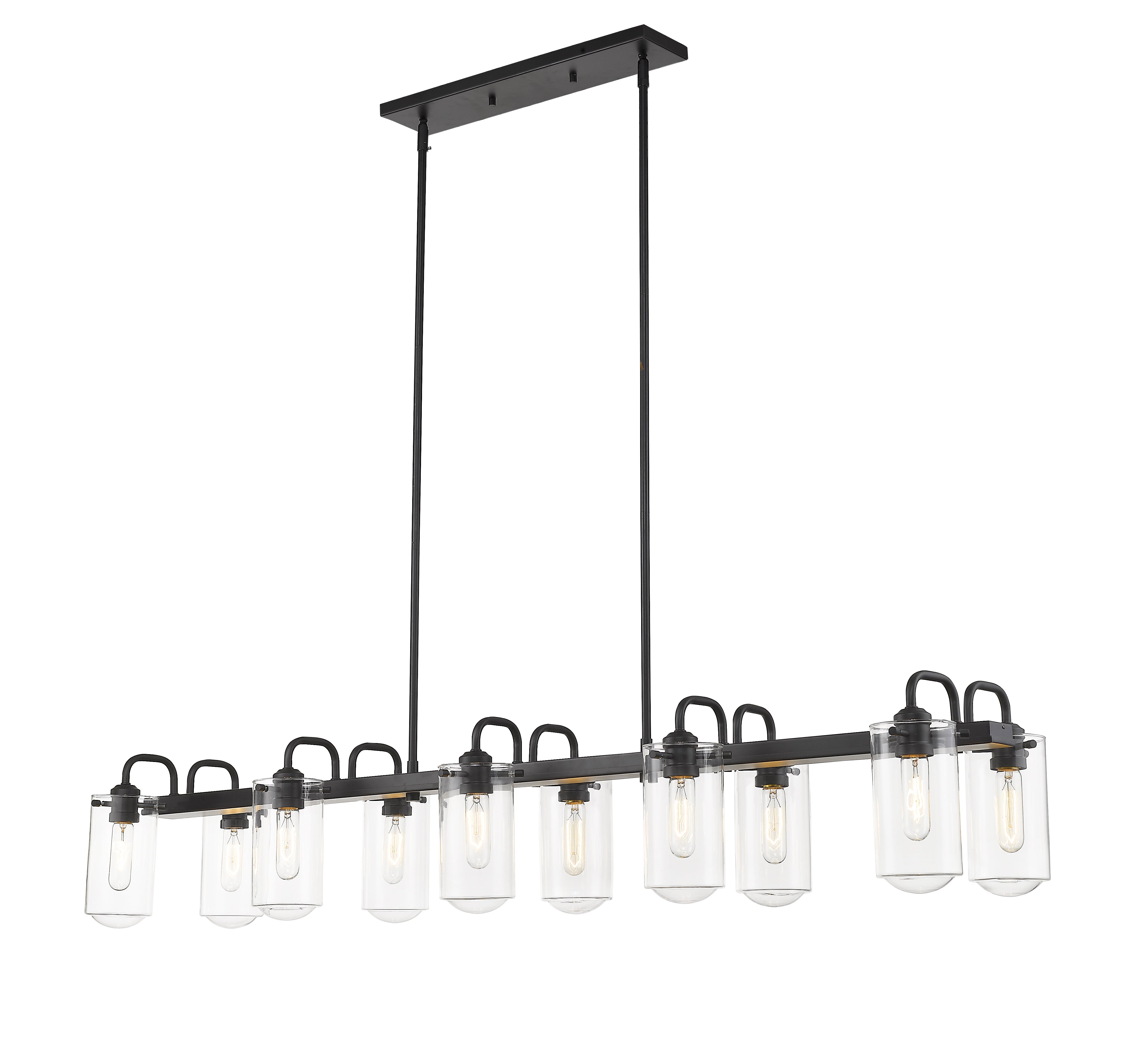 Delaney 10 Light Linear Chandelier Matte Black