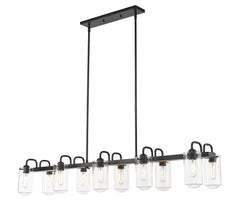 Delaney 10 Light Linear Chandelier Matte Black