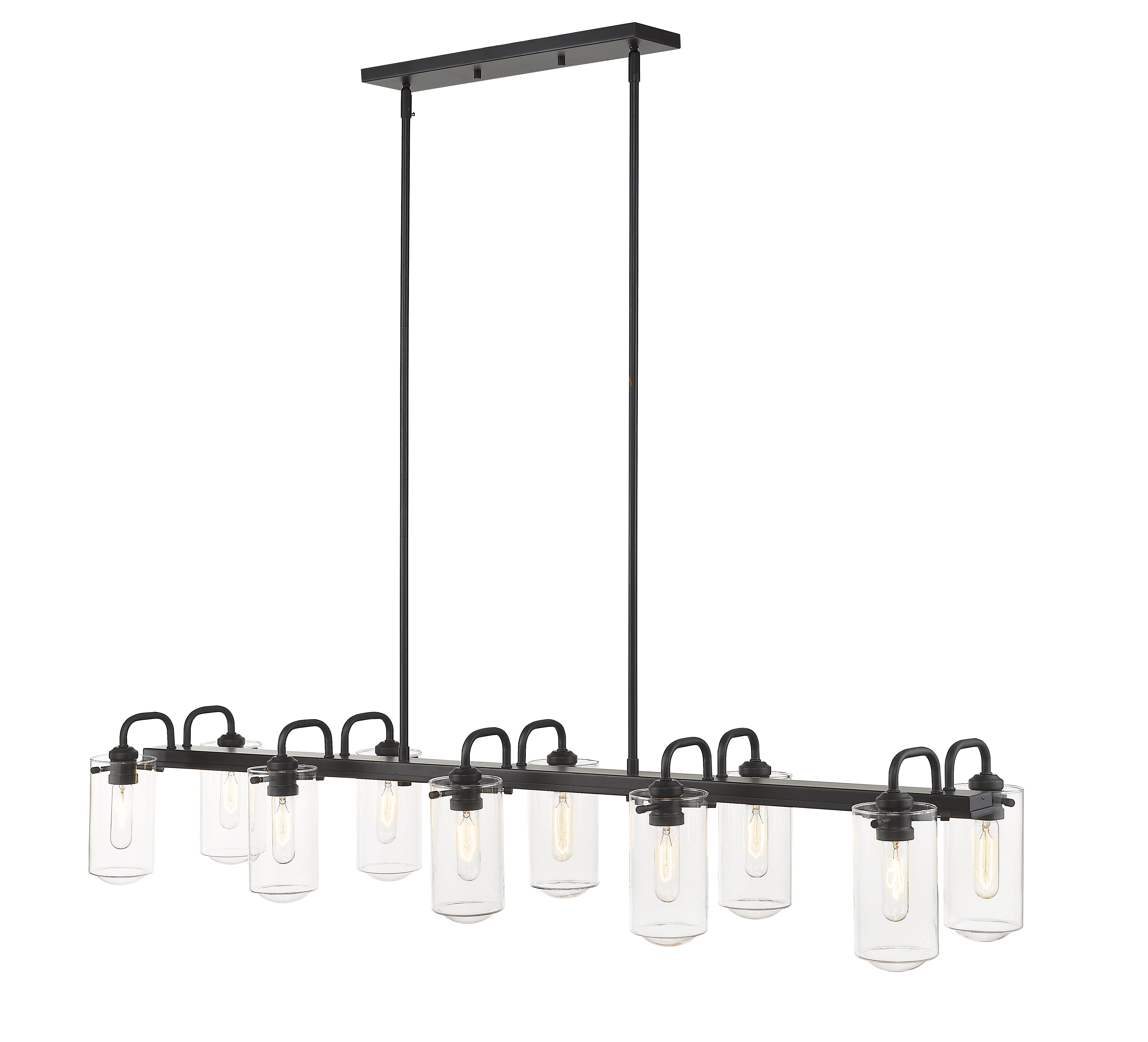 Delaney 10 Light Linear Chandelier Matte Black