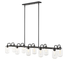 Delaney 10 Light Linear Chandelier Matte Black