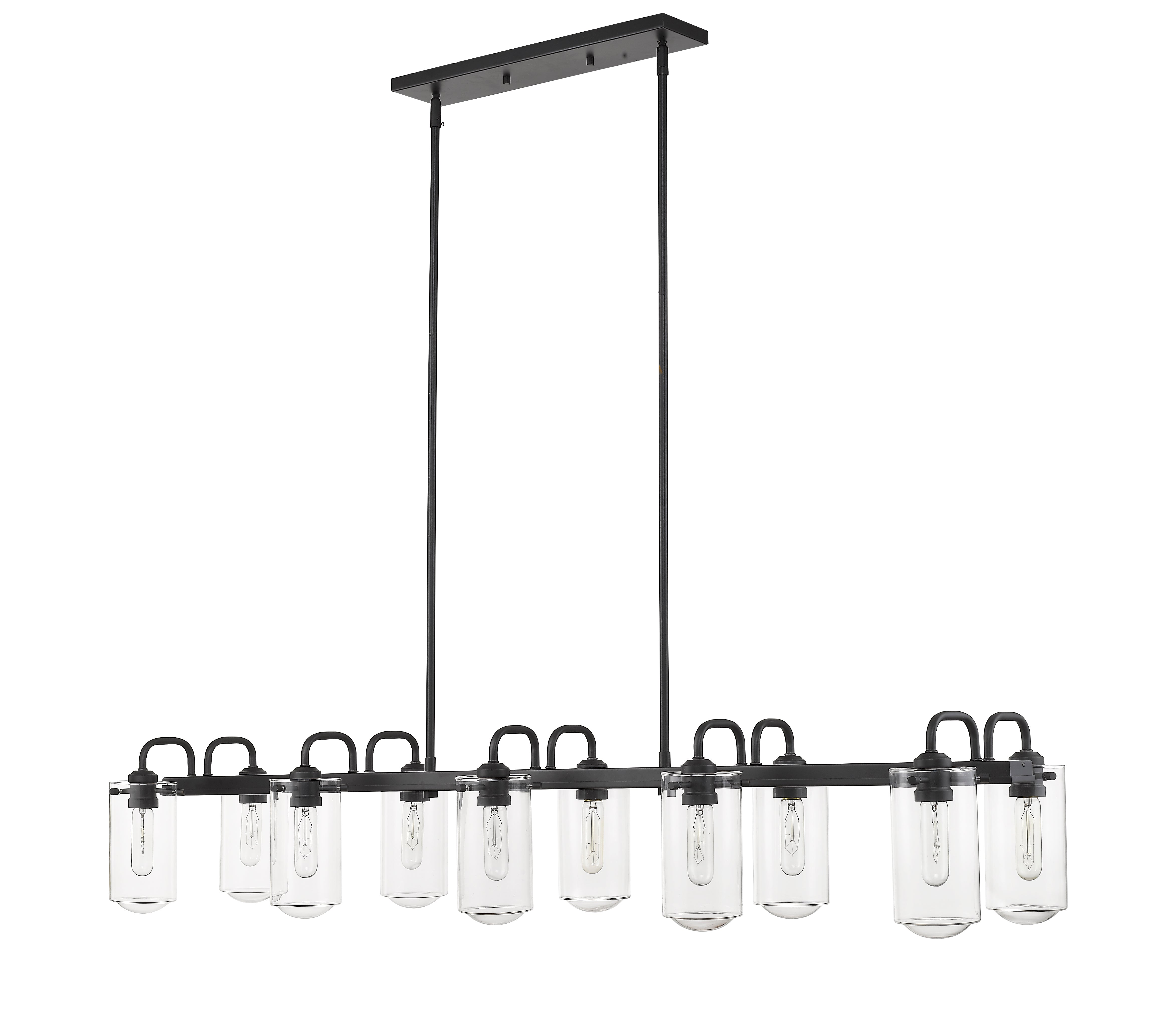 Delaney 10 Light Linear Chandelier Matte Black