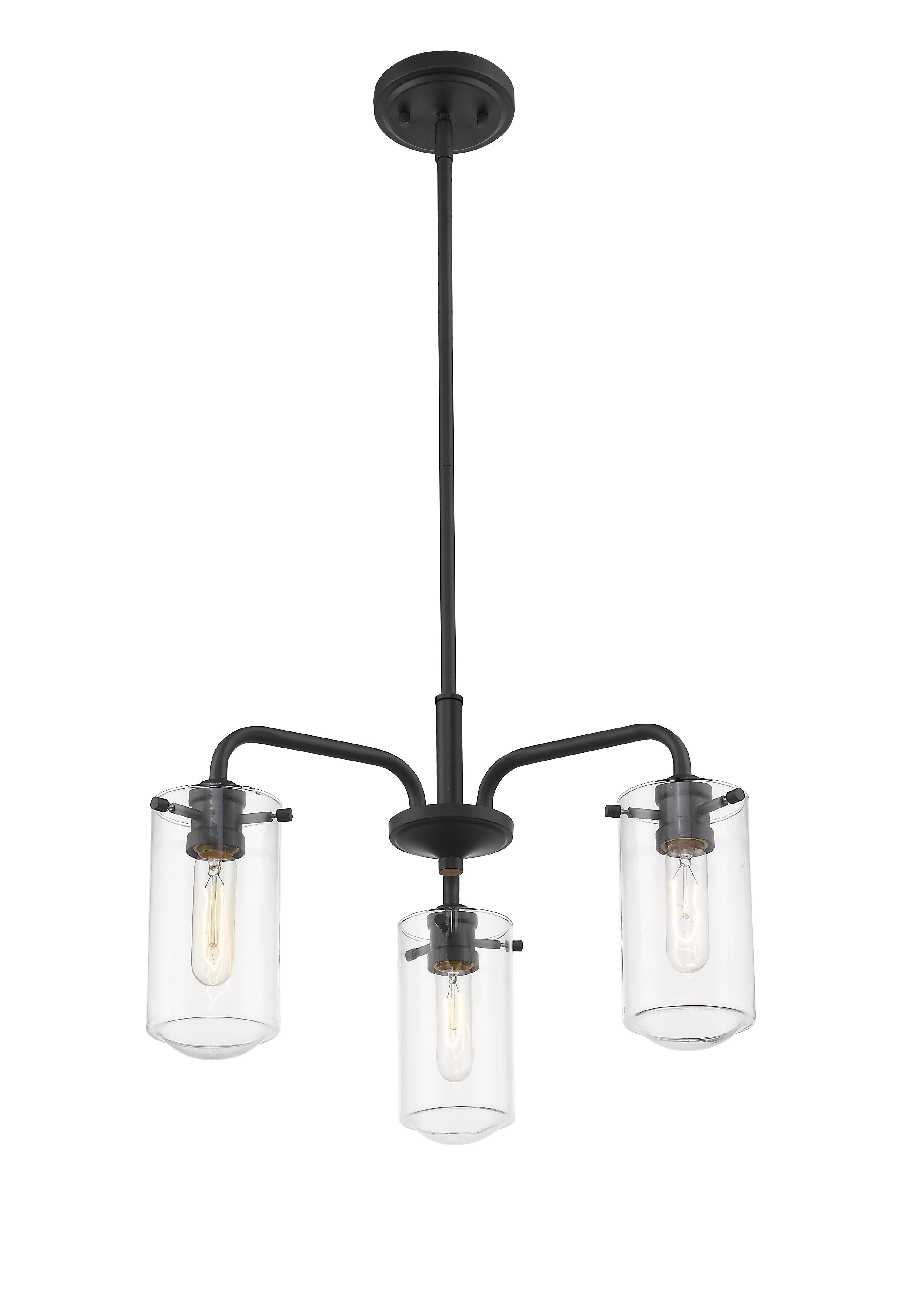 Delaney 3 Light Chandelier Matte Black