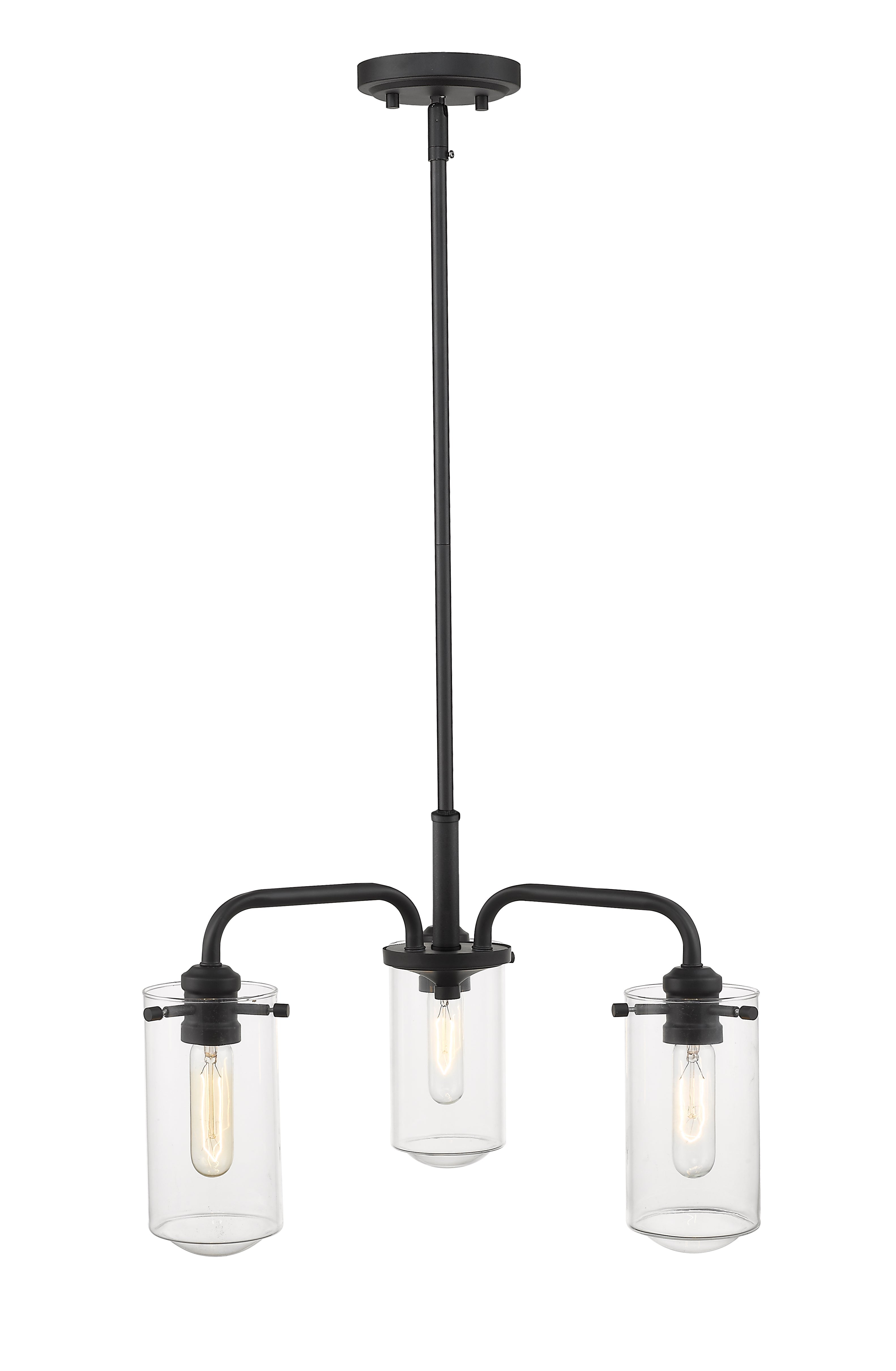 Delaney 3 Light Chandelier Matte Black