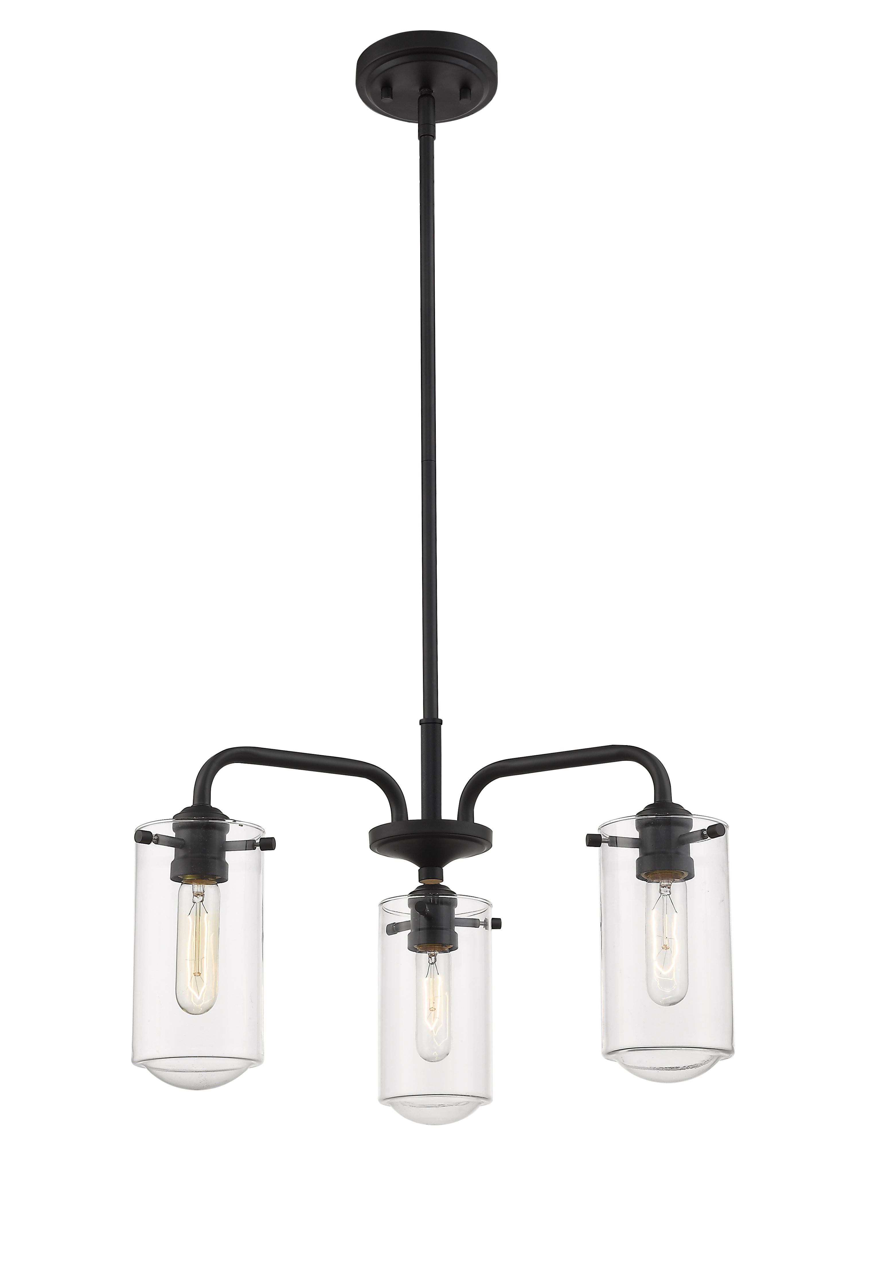 Delaney 3 Light Chandelier Matte Black