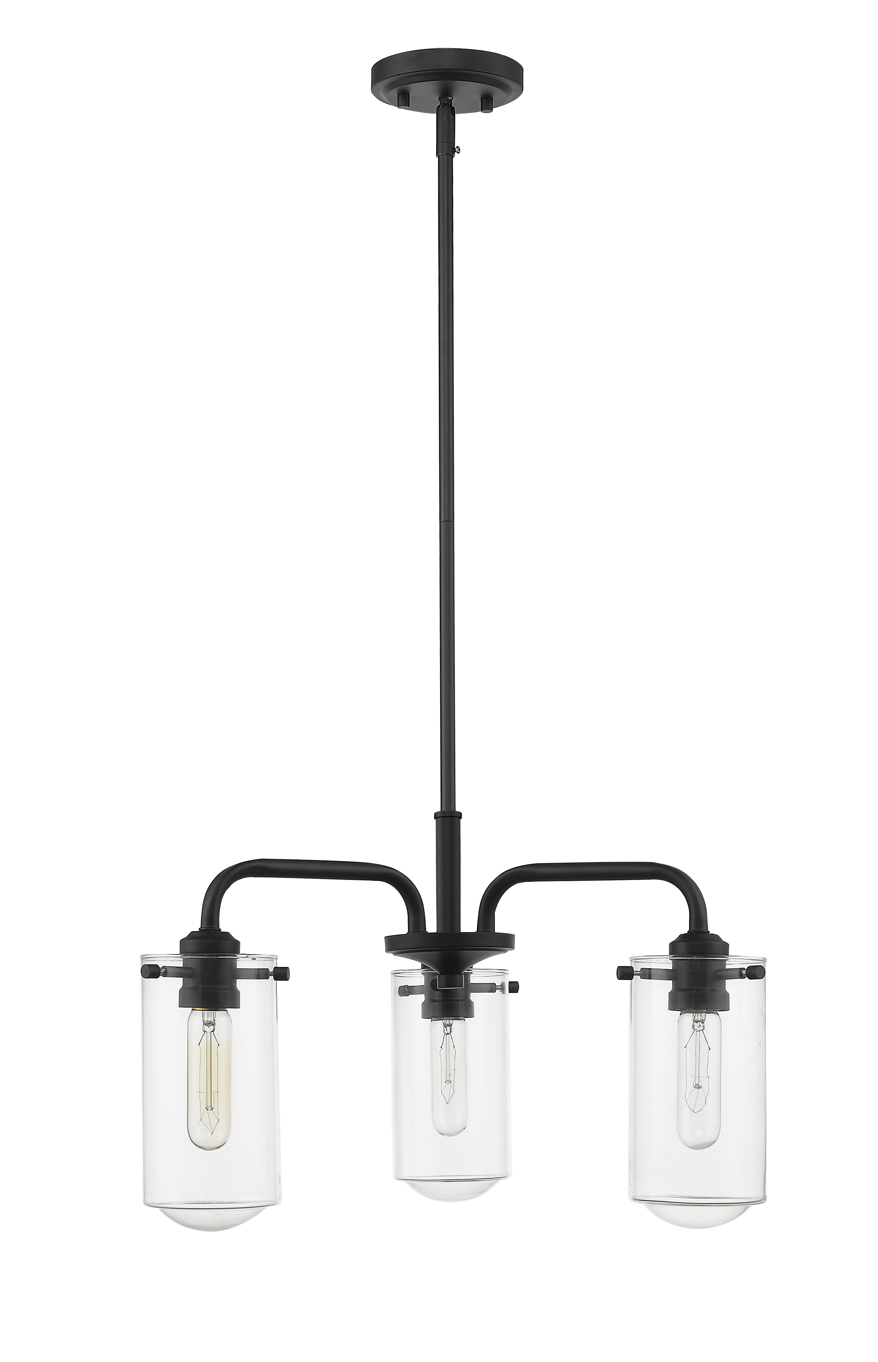Delaney 3 Light Chandelier Matte Black