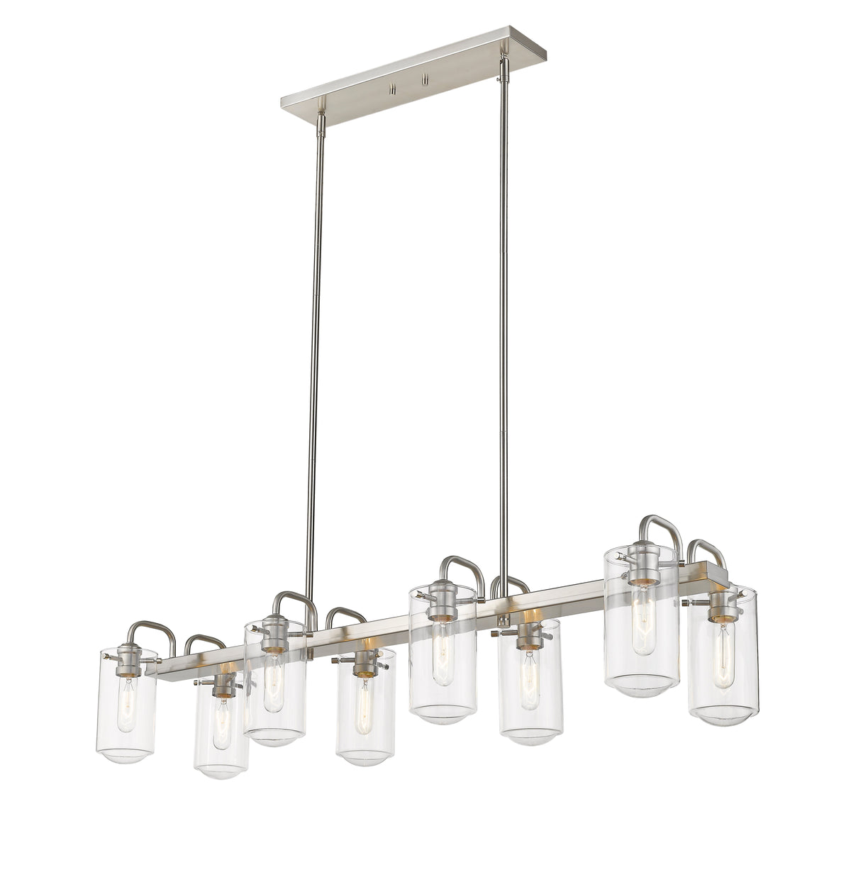 Delaney 8 Light Linear Chandelier Brushed Nickel