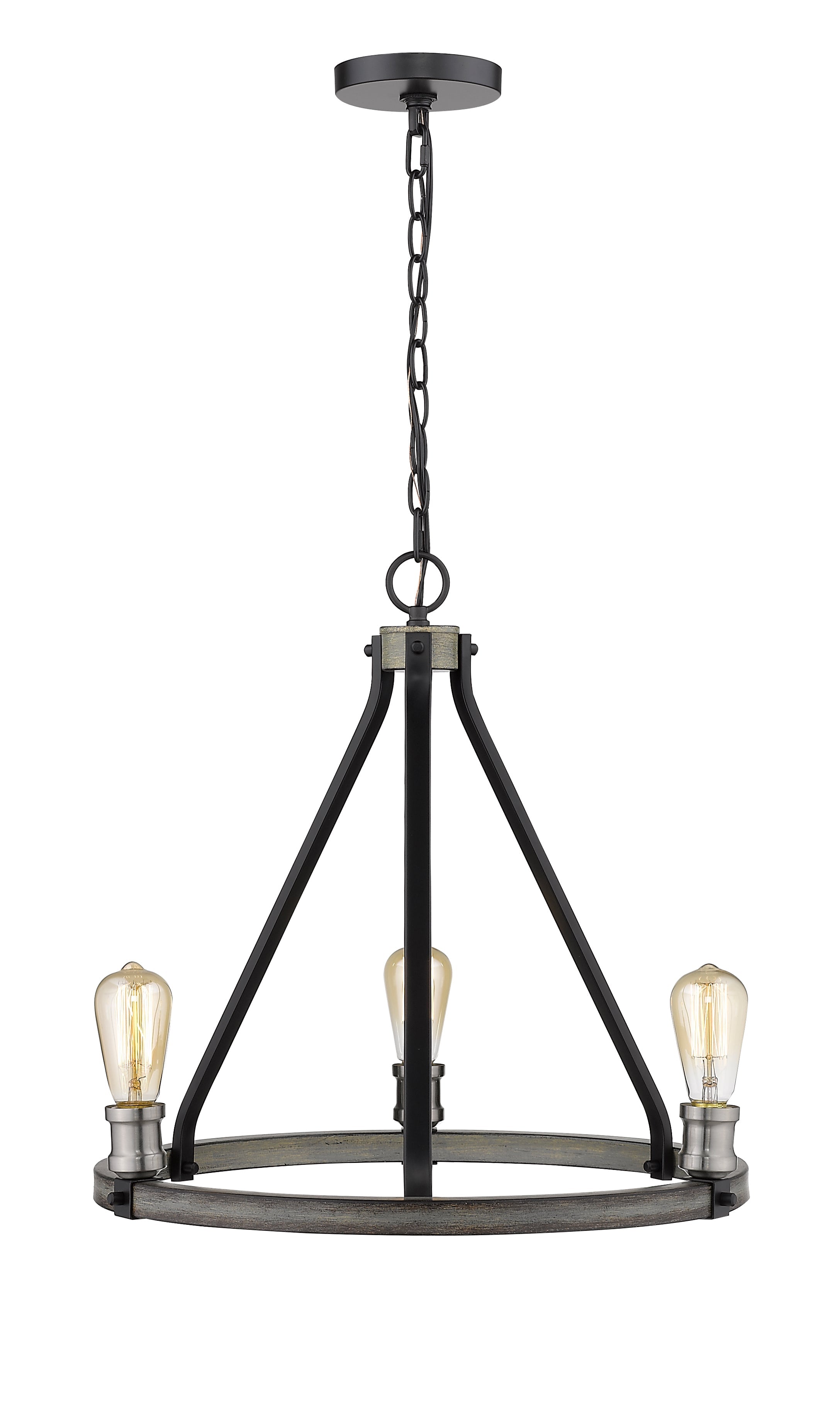 Kirkland 3 Light Chandelier Ashen Barnboard
